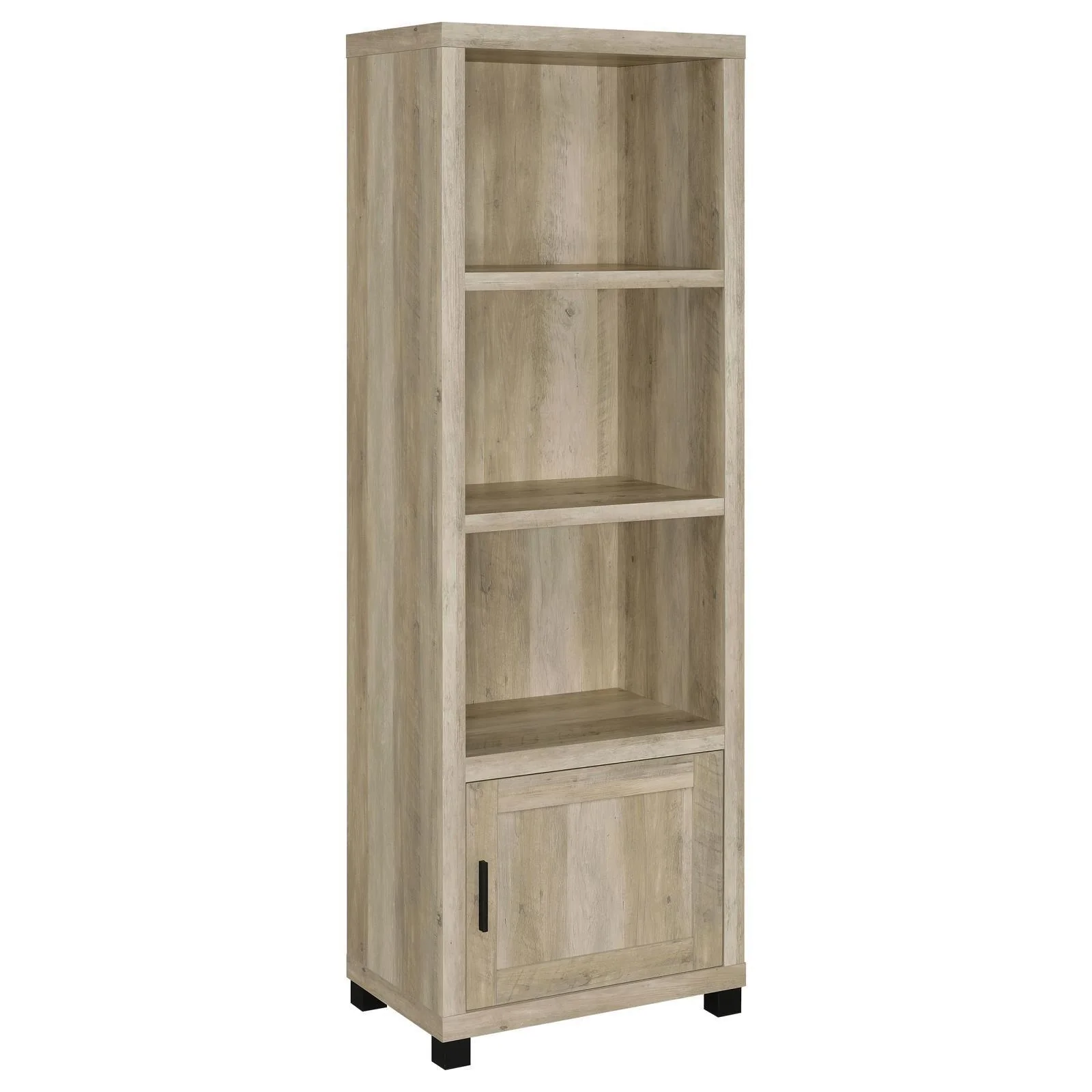 Sachin 3 Shelf Media Tower With Storage Cabinet Antique Pine