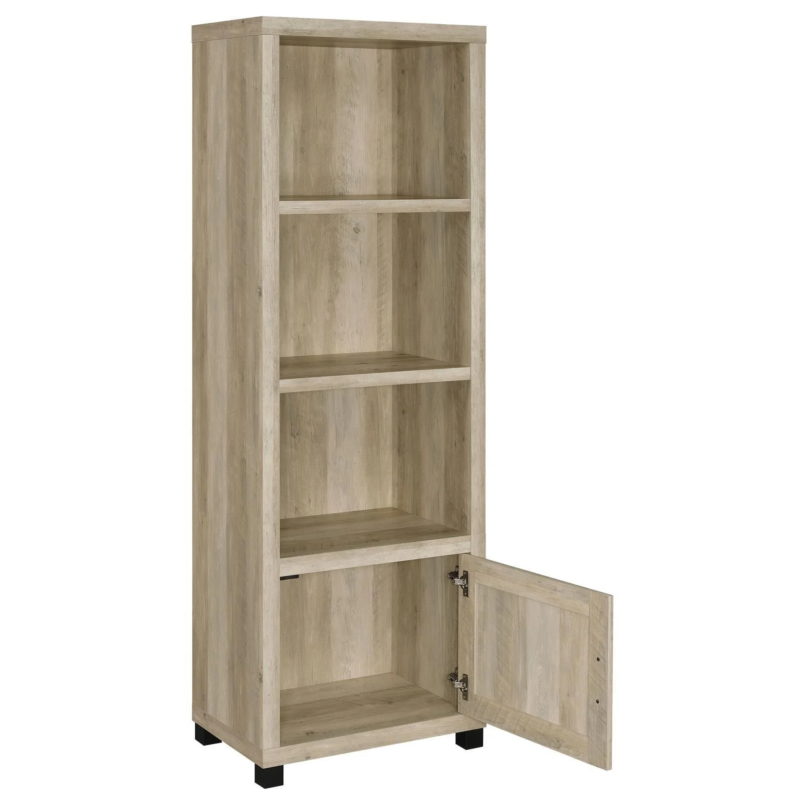 Sachin 3 Shelf Media Tower With Storage Cabinet Antique Pine - Image 3