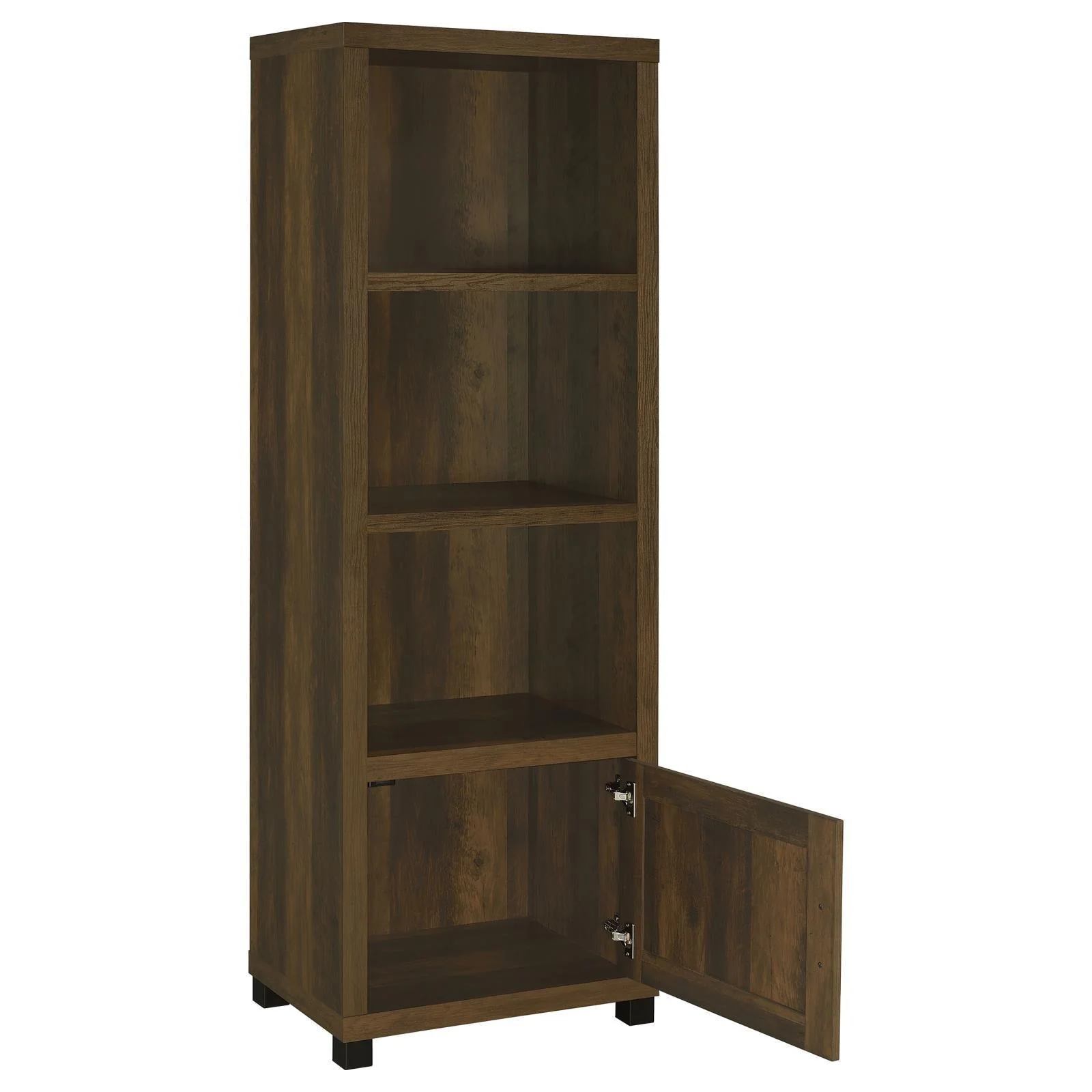 Sachin 3 Shelf Media Tower With Storage Cabinet Dark Pine - Image 3