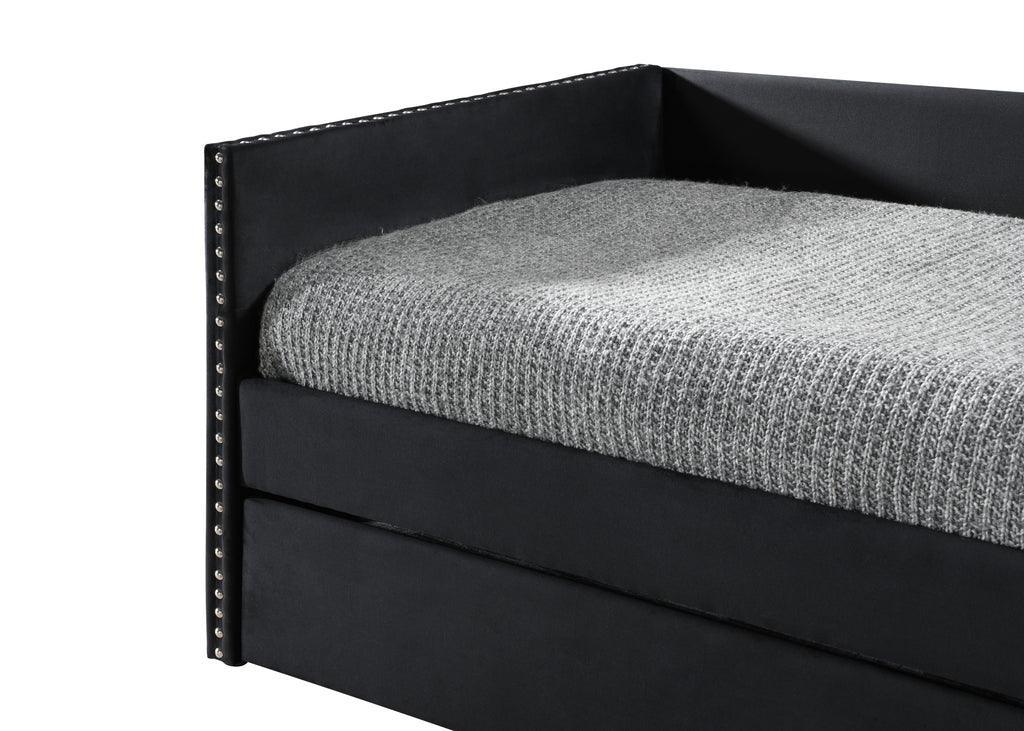 Sadie Black Trundle Velvet Daybed - Image 3
