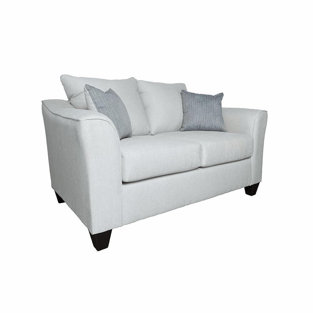 Salizar Upholstered Track Arm Fabric Loveseat Gray Mist - Image 1