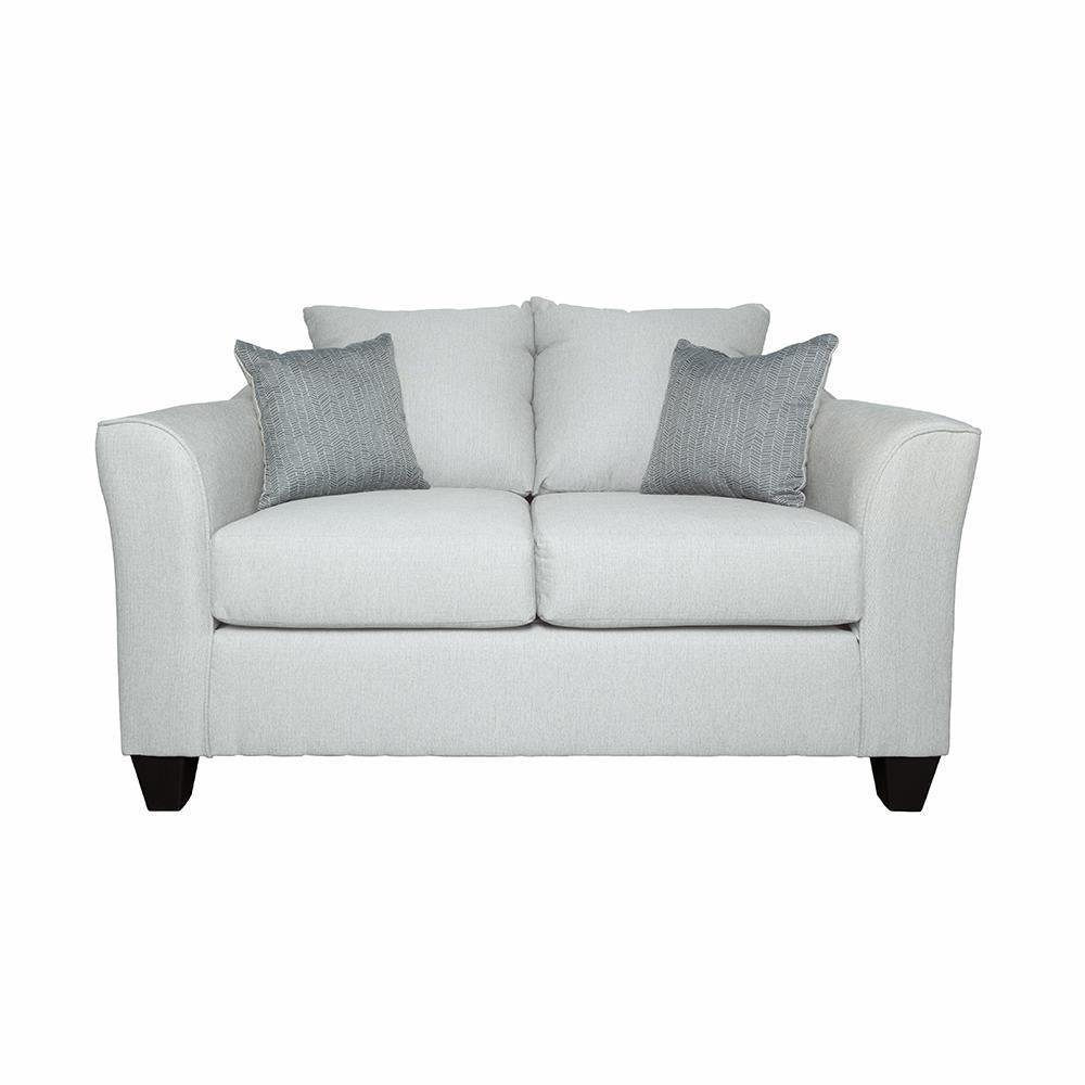 Salizar Upholstered Track Arm Fabric Loveseat Gray Mist - Image 2