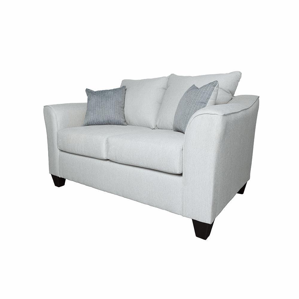 Salizar Upholstered Track Arm Fabric Loveseat Gray Mist - Image 3