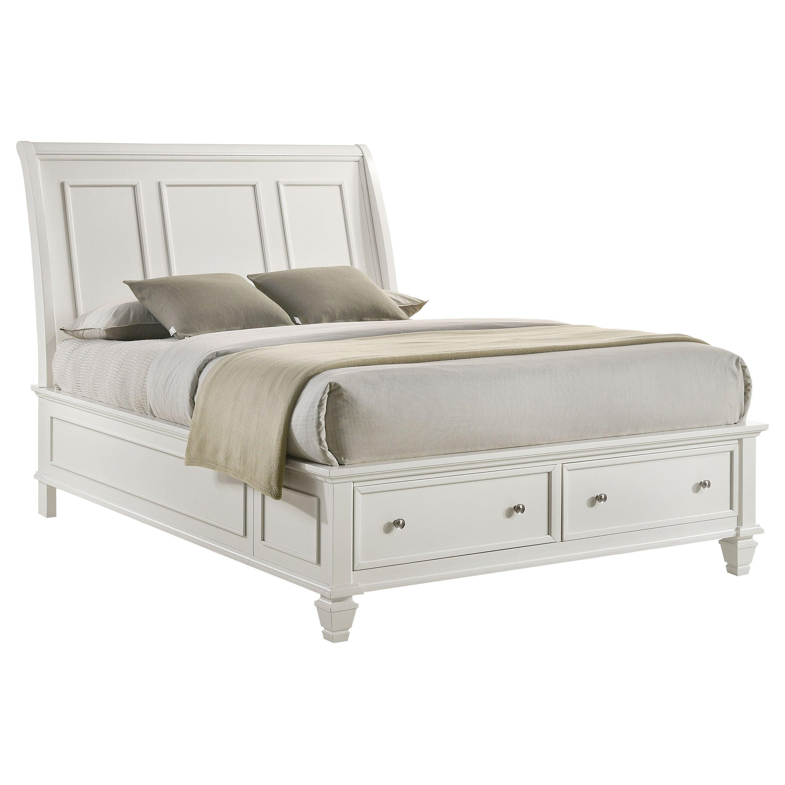 Sandy Beach White Storage Sleigh Bedroom Set - Image 3
