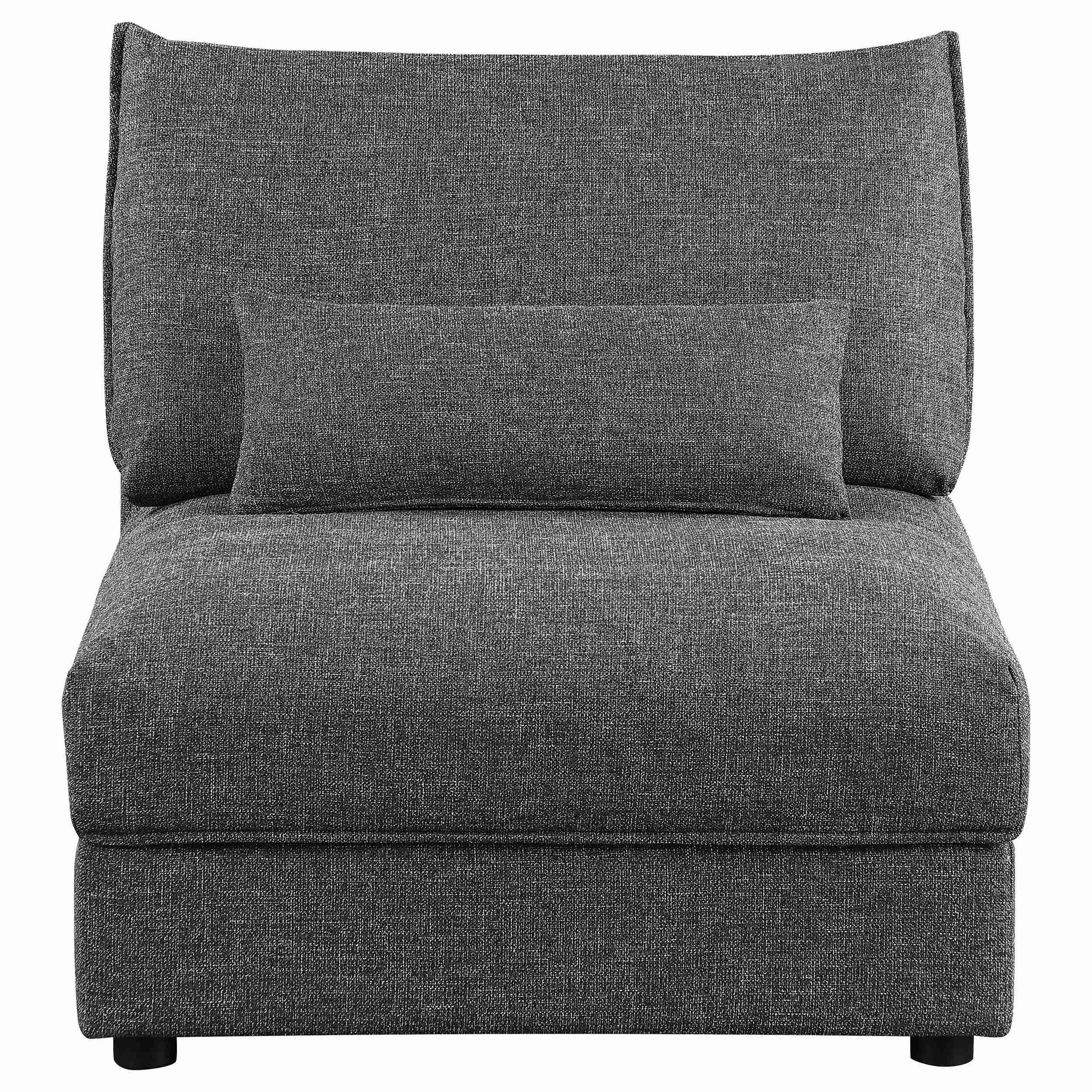 Sasha Upholstered Armless Chair Barely Black - Image 3