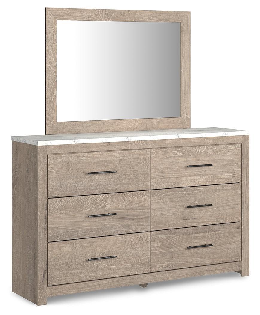 Senniberg Light Brown White Panel Bedroom Set - Image 1