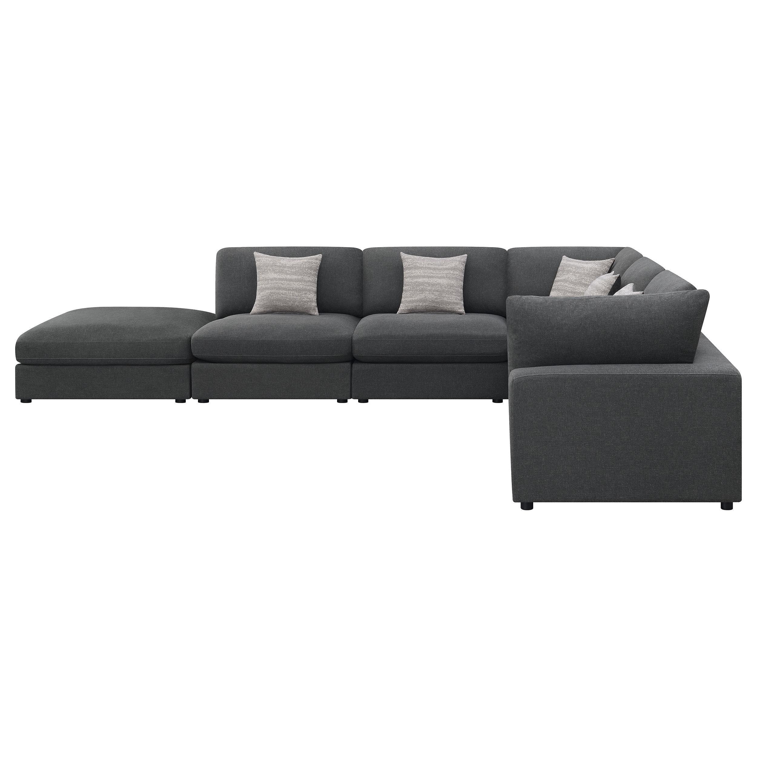 Serene 6-Piece Upholstered Modular Sectional Sofa Charcoal - Image 3