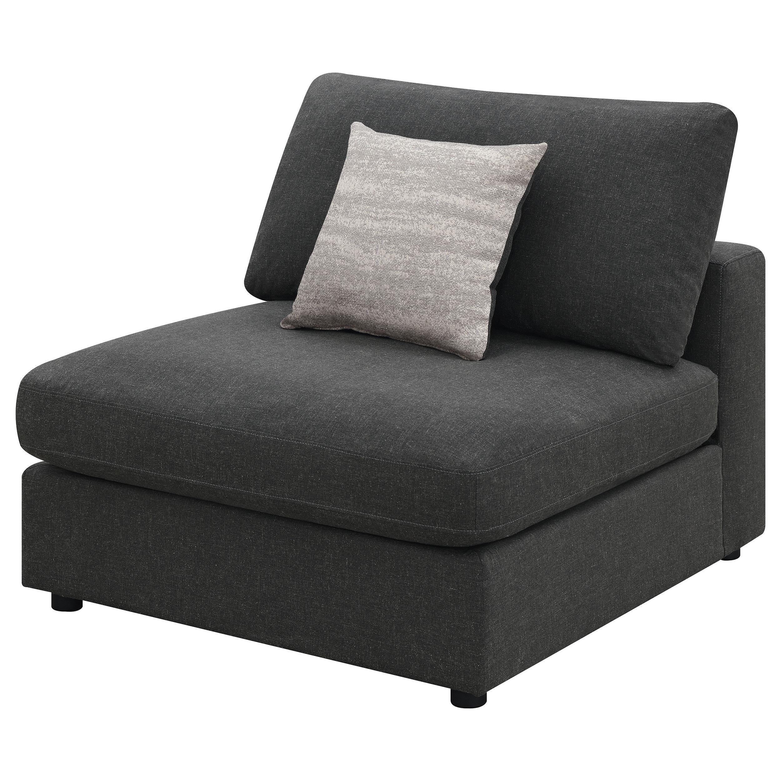 Serene Upholstered Armless Chair Charcoal - Image 3