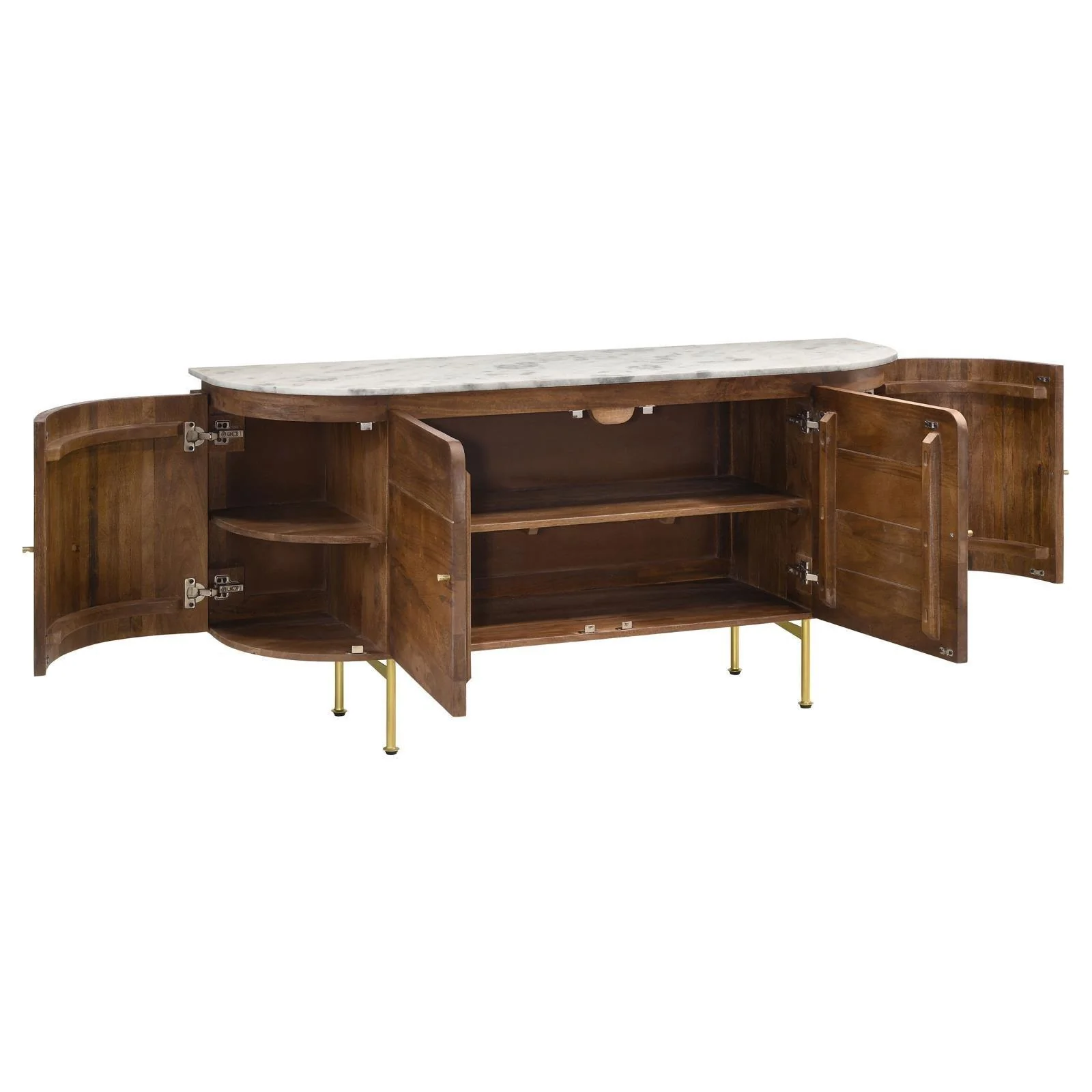 Ortega 4-door Marble Top Sideboard Buffet Cabinet Natural - Image 3