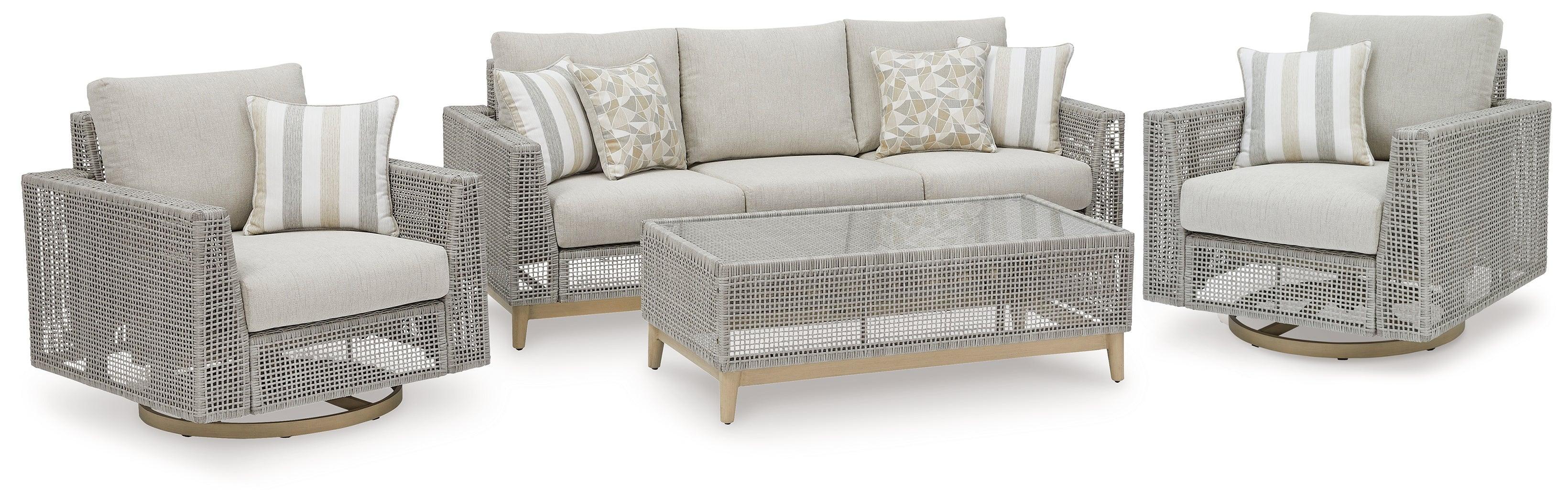 Seton Gray Creek Outdoor Sofa And 2 Chairs With Coffee Table - Image 2