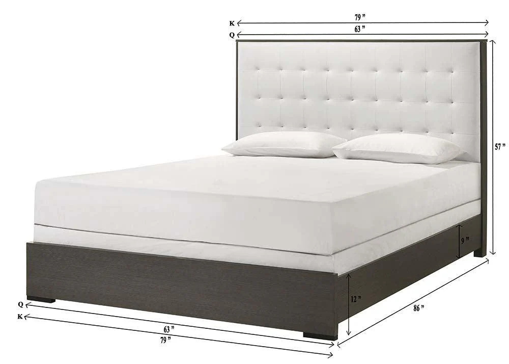 Sharpe Gray White Upholstered Tufted Panel Bedroom Set - Image 3