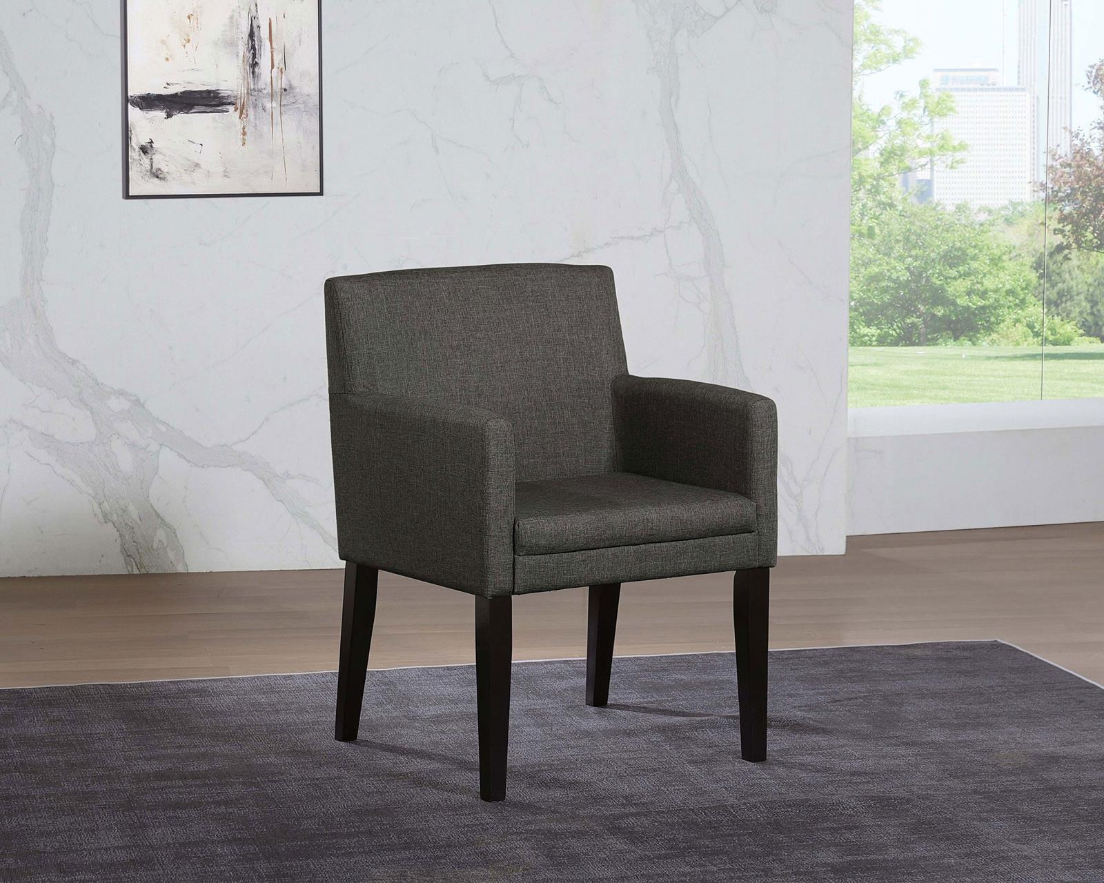Catherine Upholstered Dining Arm Chair Gray (Set of 2) - Image 2