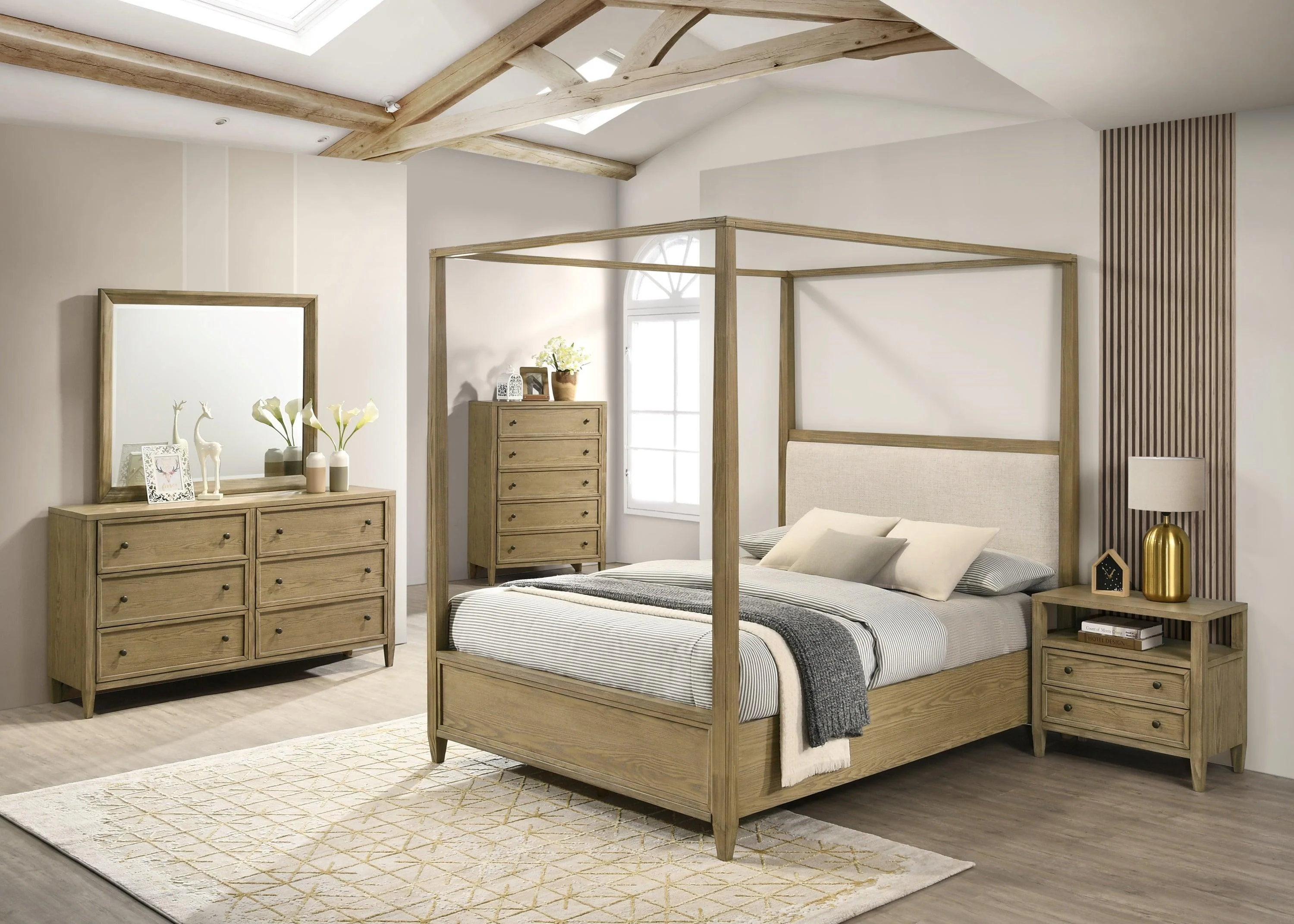 Sienna Brown Canopy Platform King Bed - Image 2
