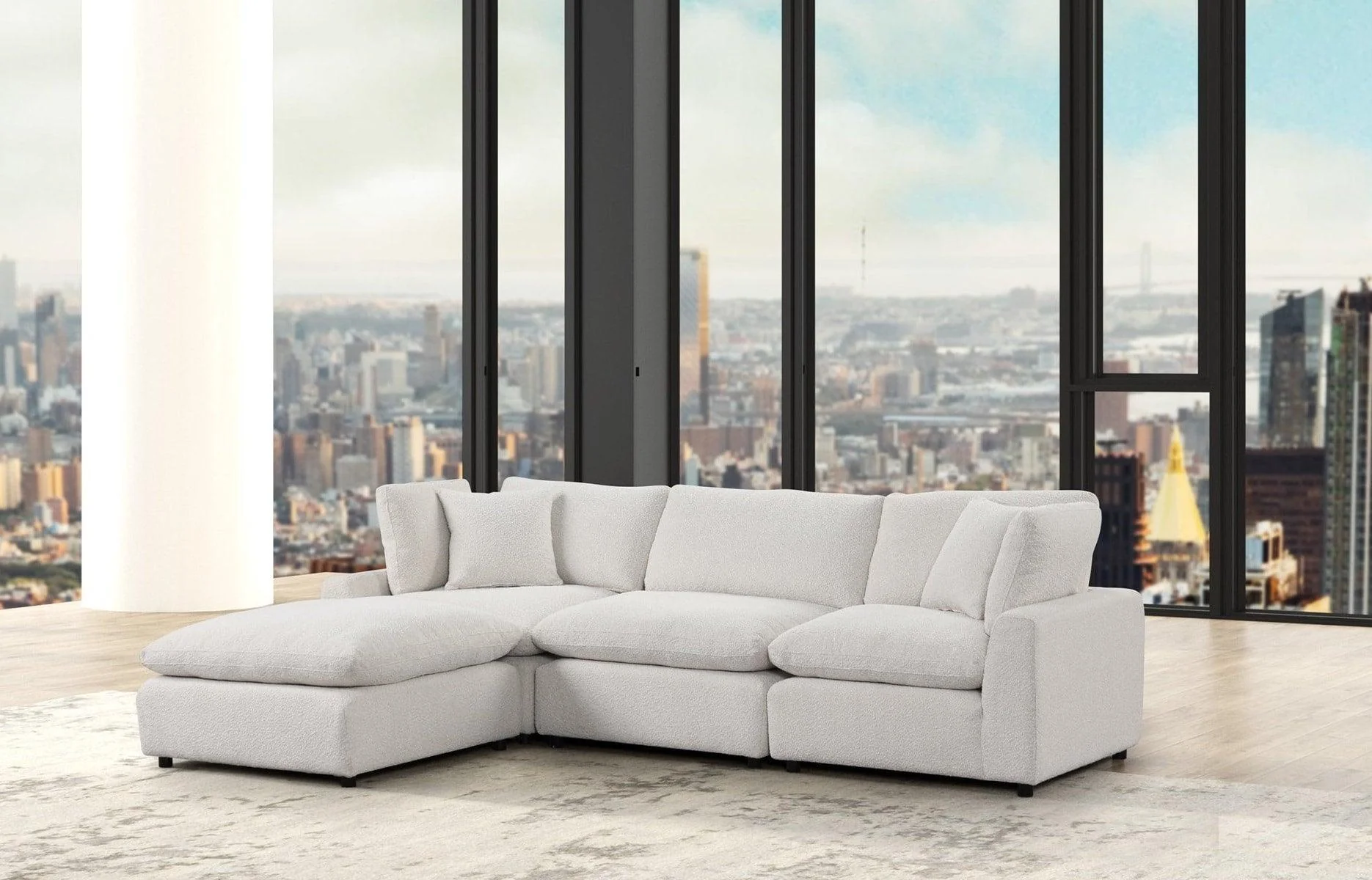 Sky Boucle Sand Modular Sectional - Image 1