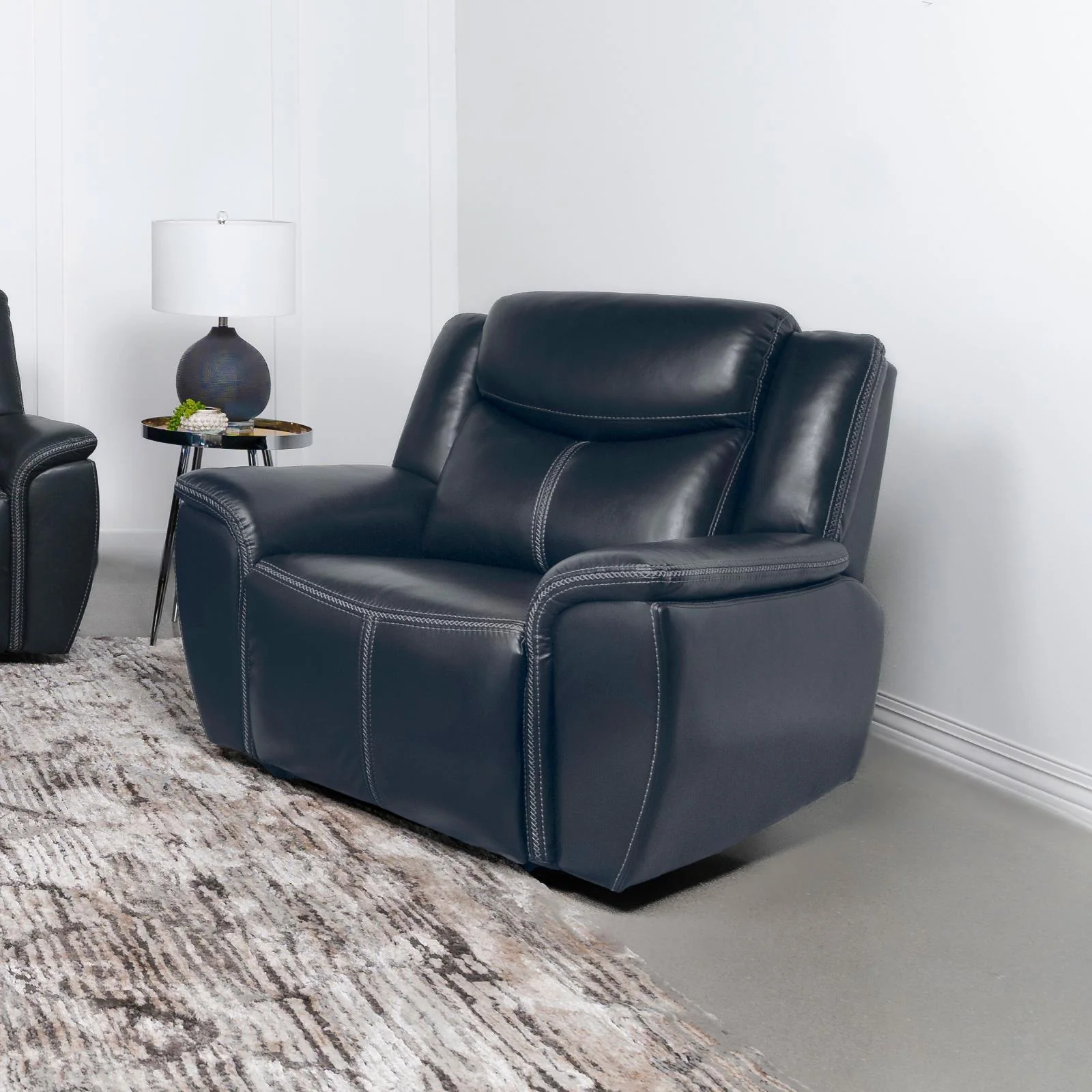 Sloane Upholstered Motion Recliner Chair Blue - Image 1