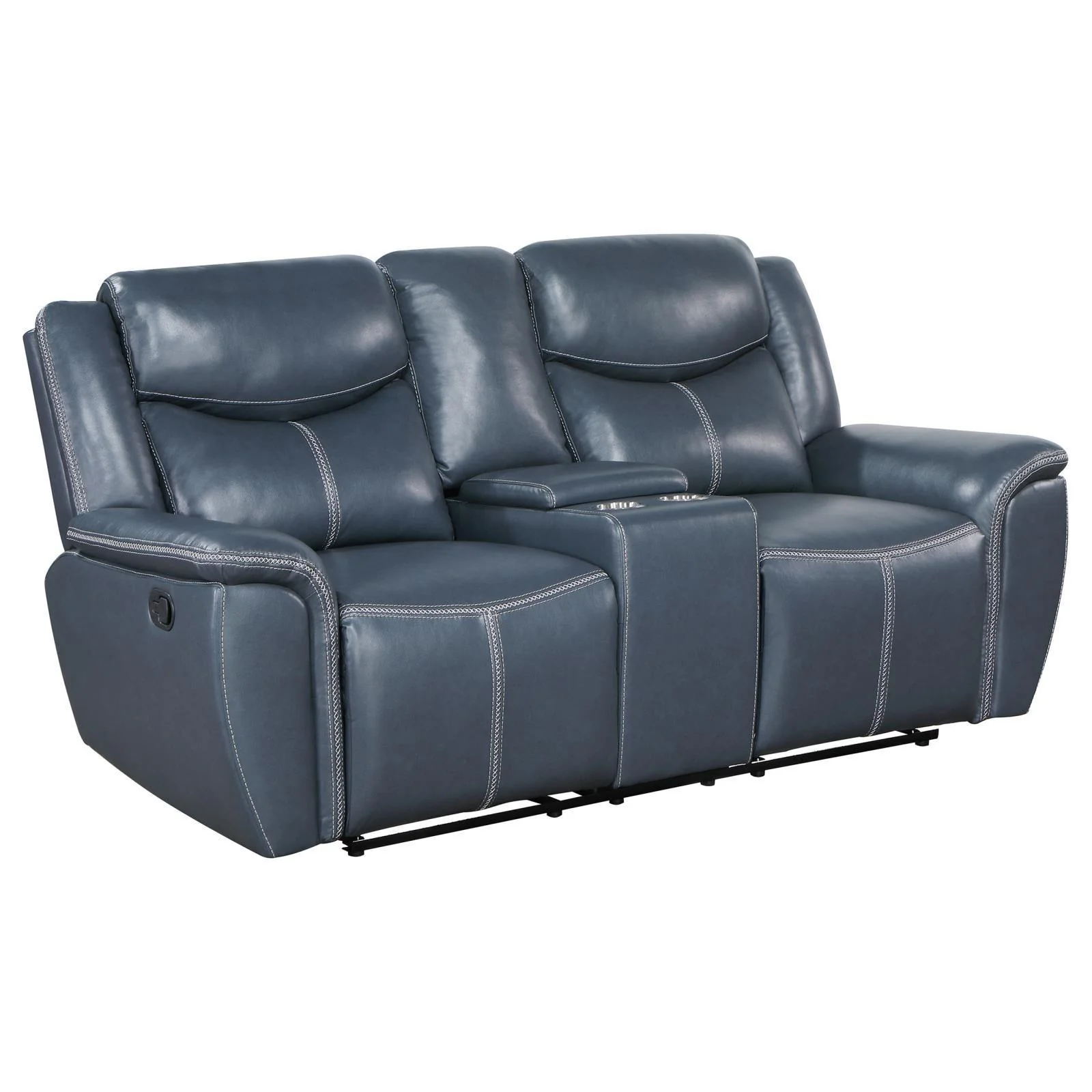 Sloane Upholstered Motion Reclining Loveseat With Console Blue - Image 2