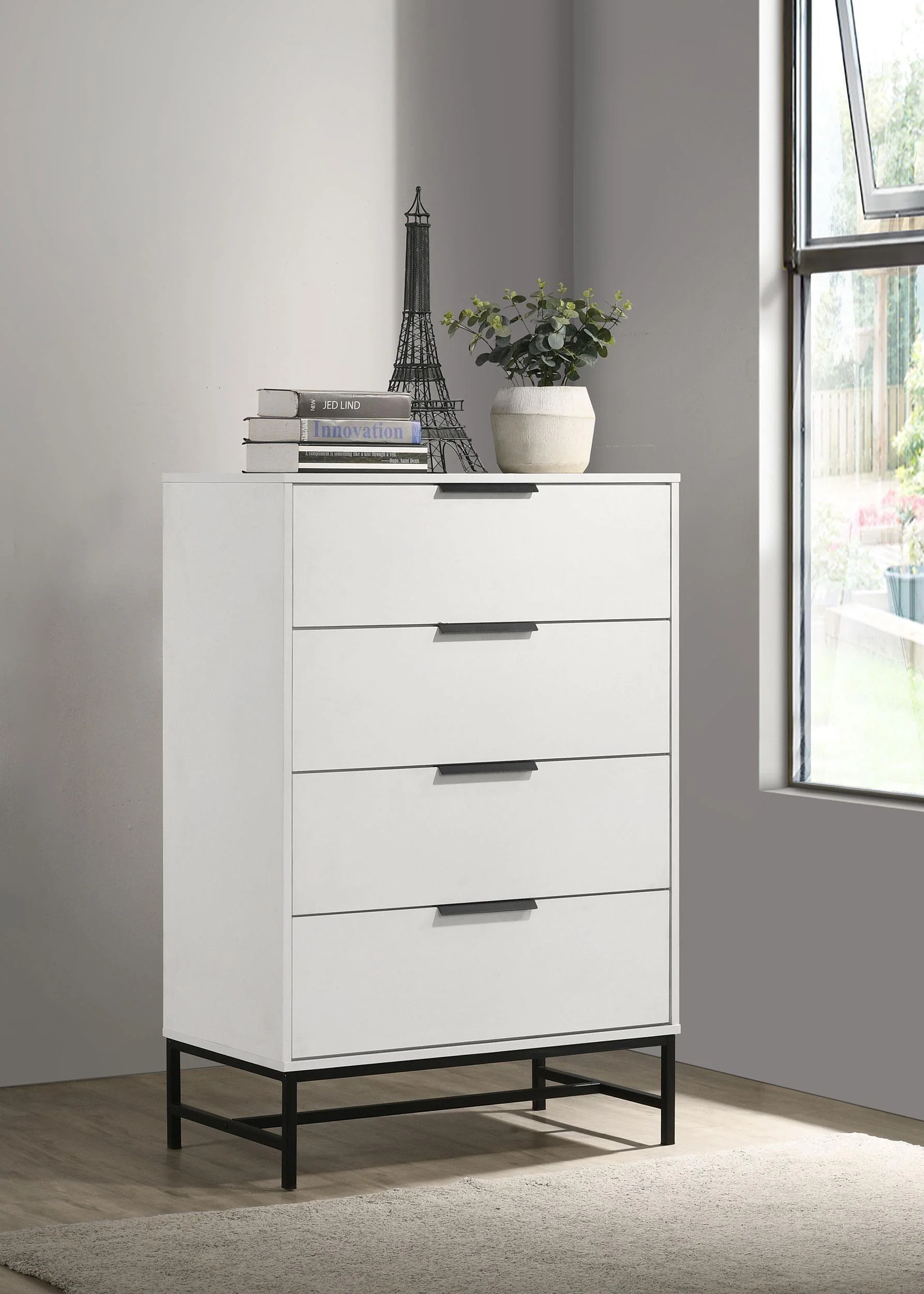 Sonora 4 Drawer Bedroom Chest White - Image 2
