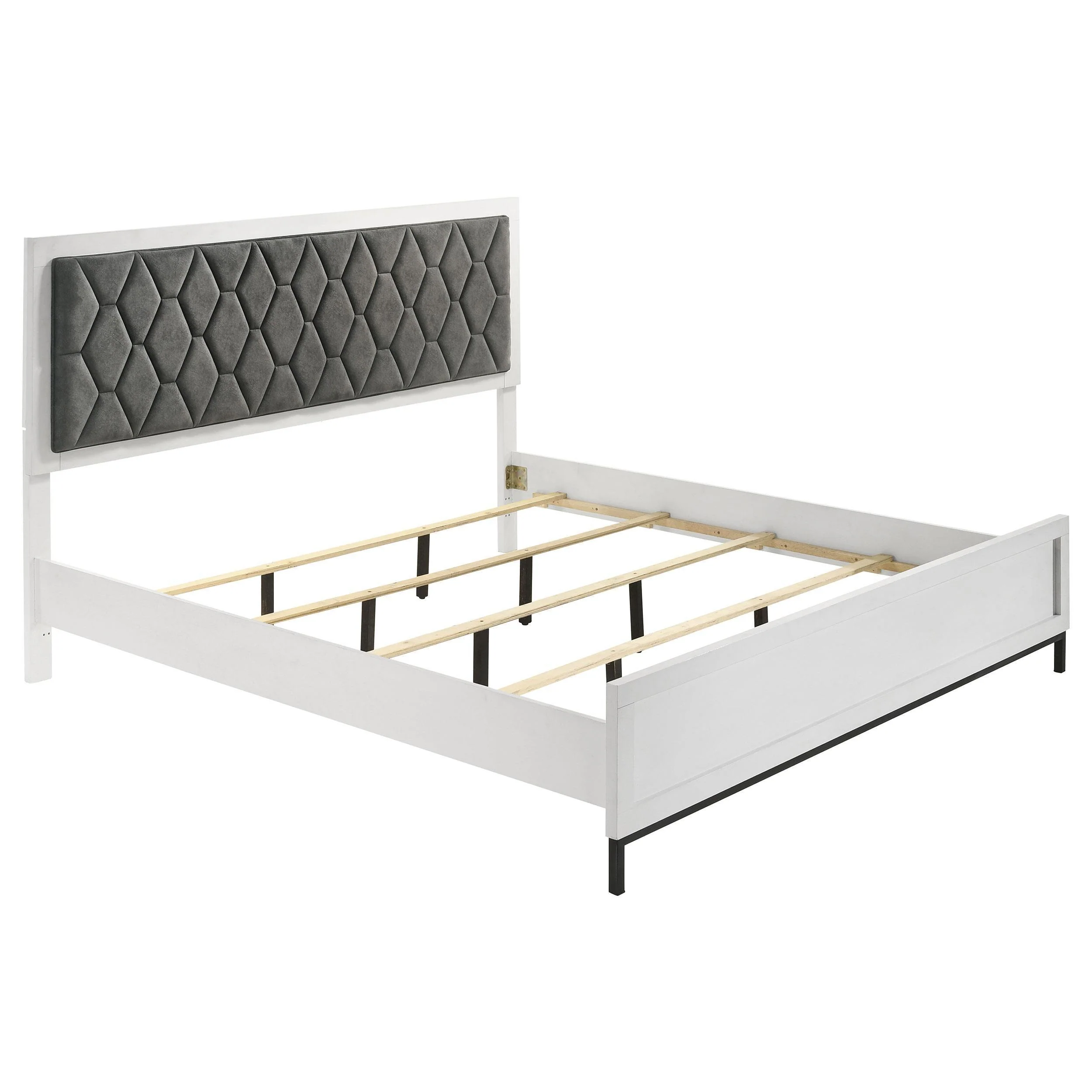Sonora King Upholstered Panel Bed White - Image 3