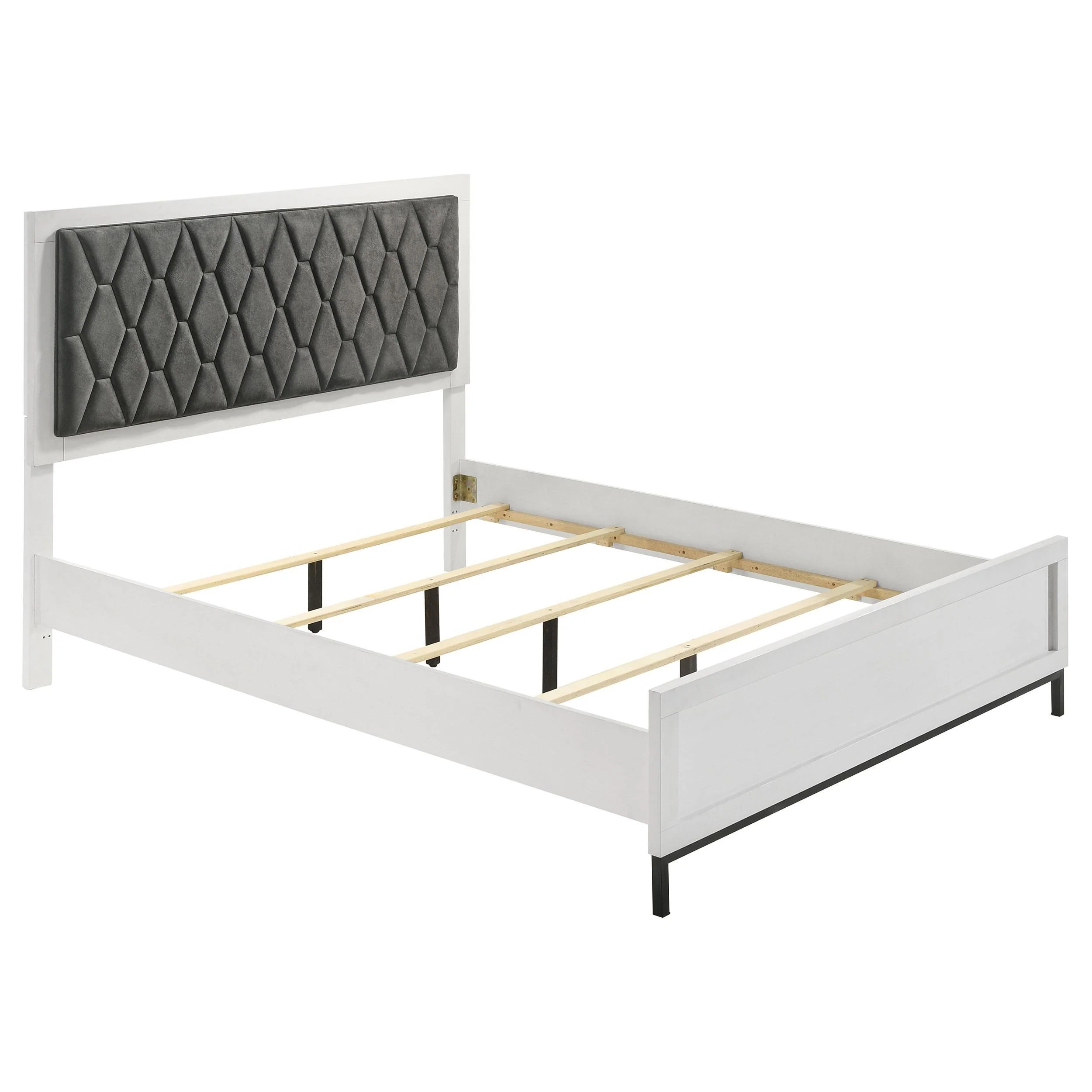 Sonora Queen Upholstered Panel Bed White - Image 3