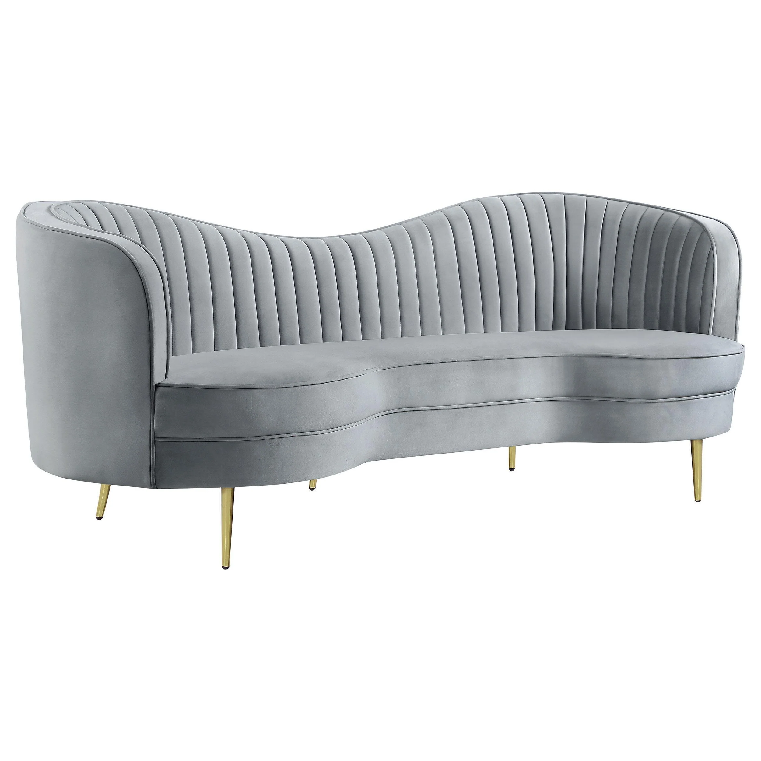Sophia 3-Piece Upholstered Channel Tufted Sofa Set Grey - Image 2