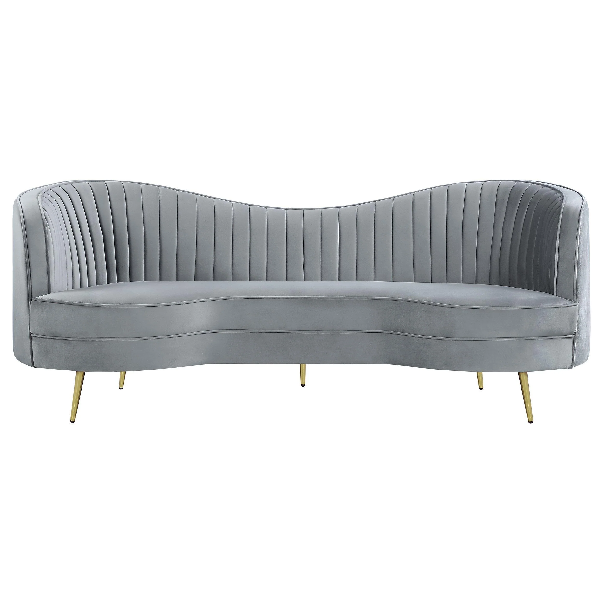 Sophia 3-Piece Upholstered Channel Tufted Sofa Set Grey - Image 3