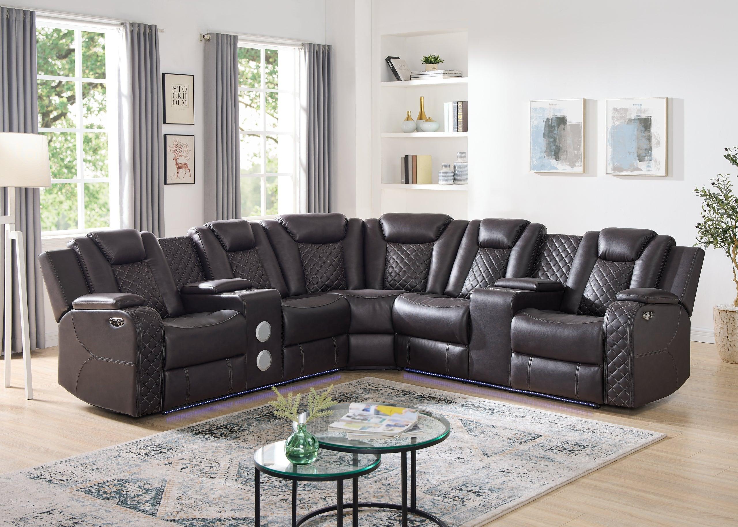 Spaceship Espresso Power Reclining Sectional - Image 2