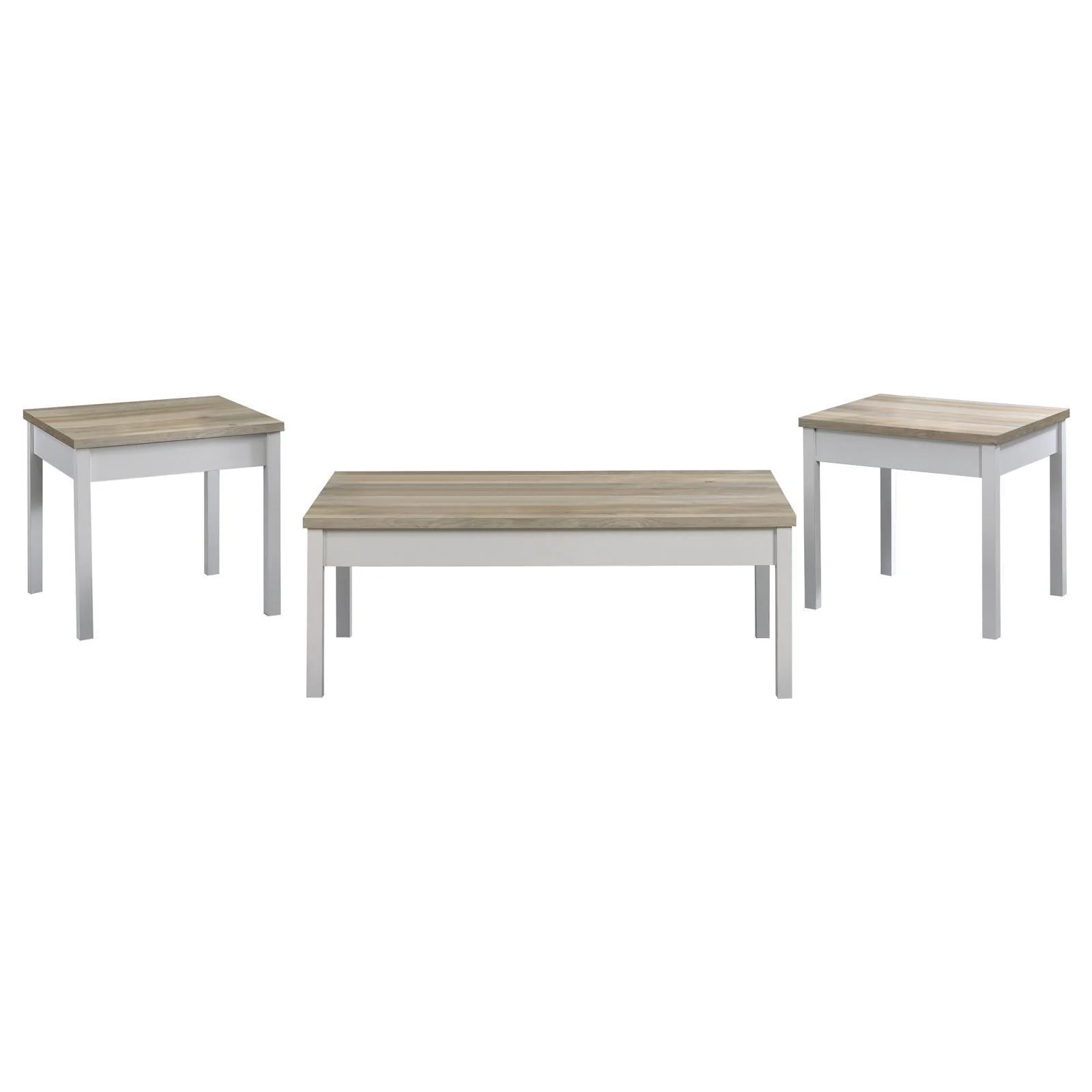 Stacie 3-Piece Composite Wood Coffee Table Set Antique Pine White - Image 1