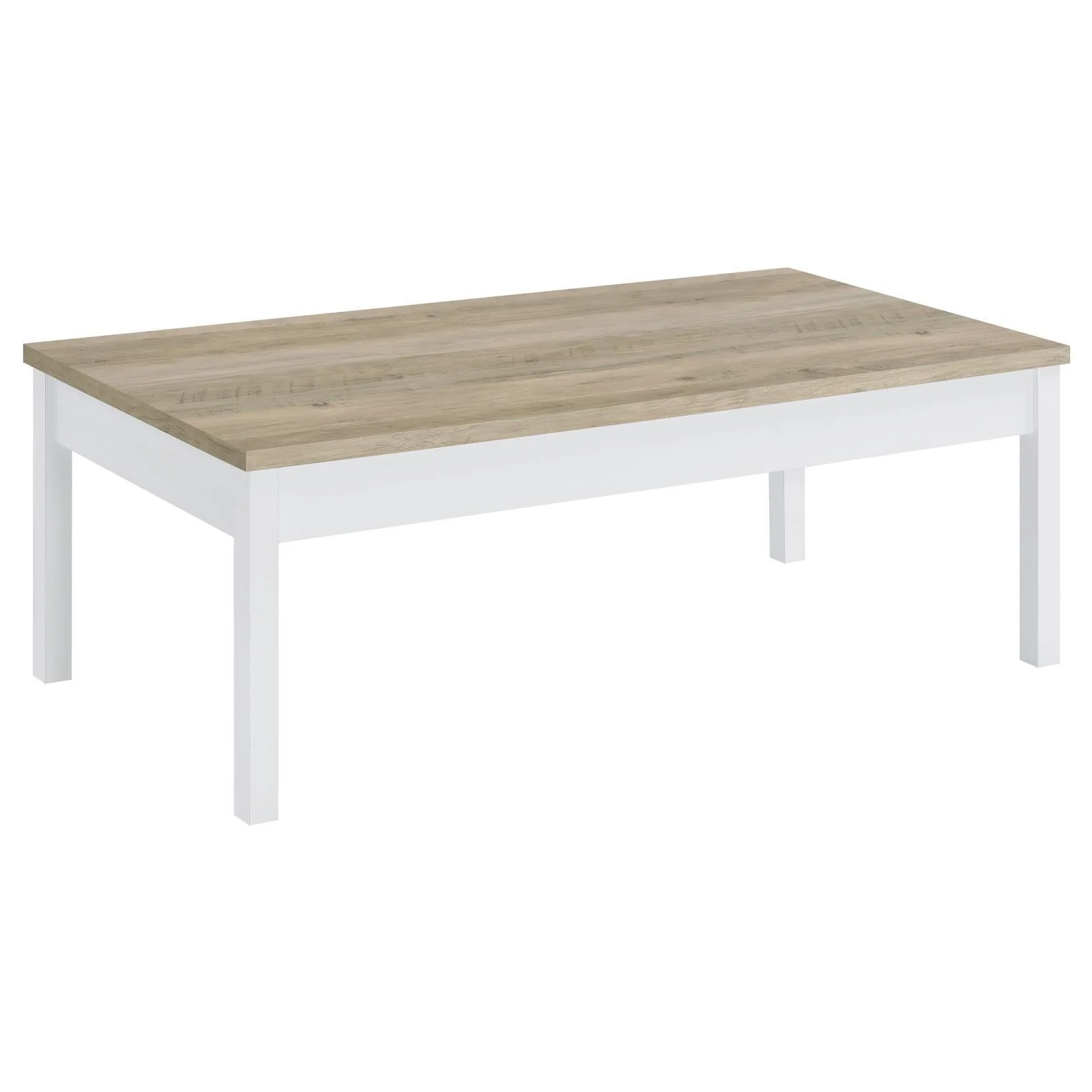Stacie 3-Piece Composite Wood Coffee Table Set Antique Pine White - Image 3