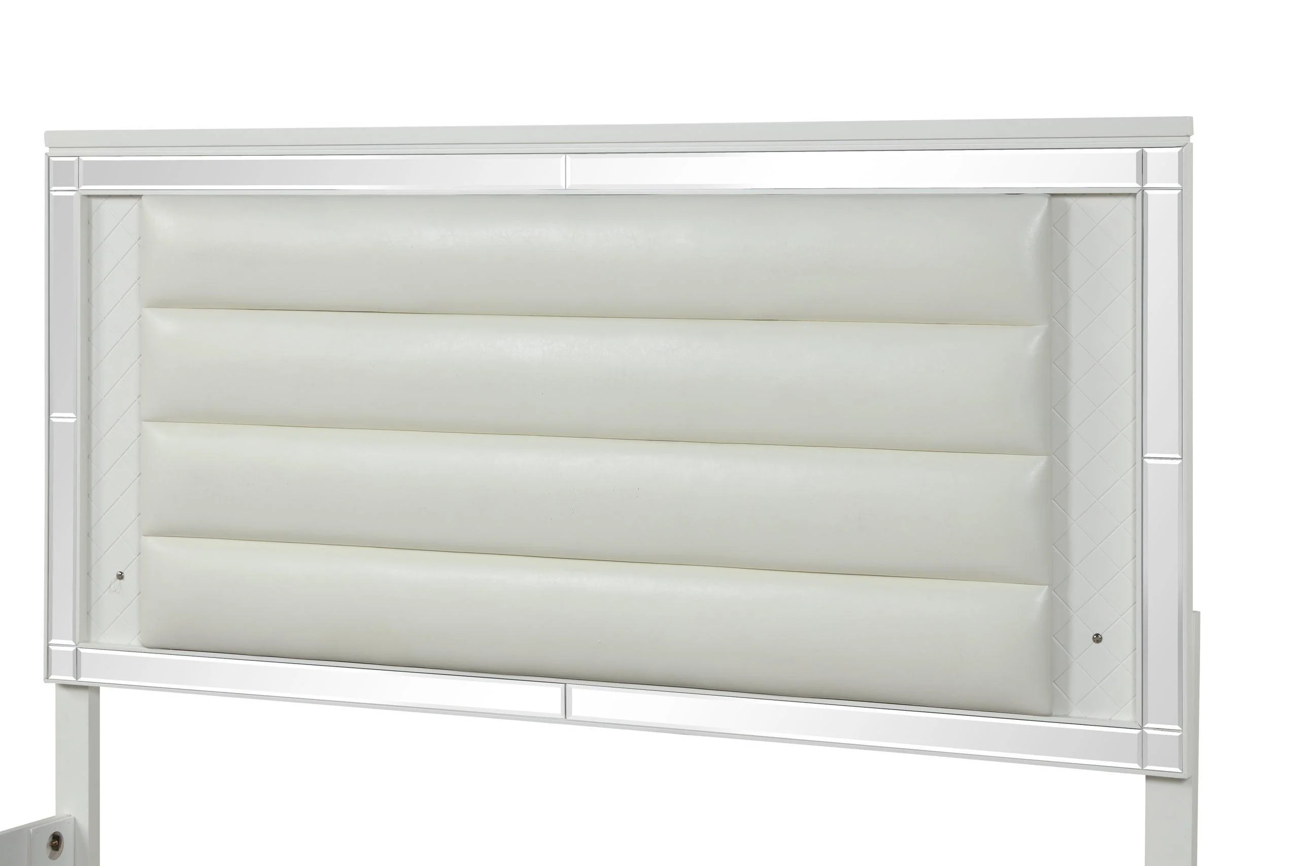 Stars White LED Upholstered Panel Bedroom Set - Image 3