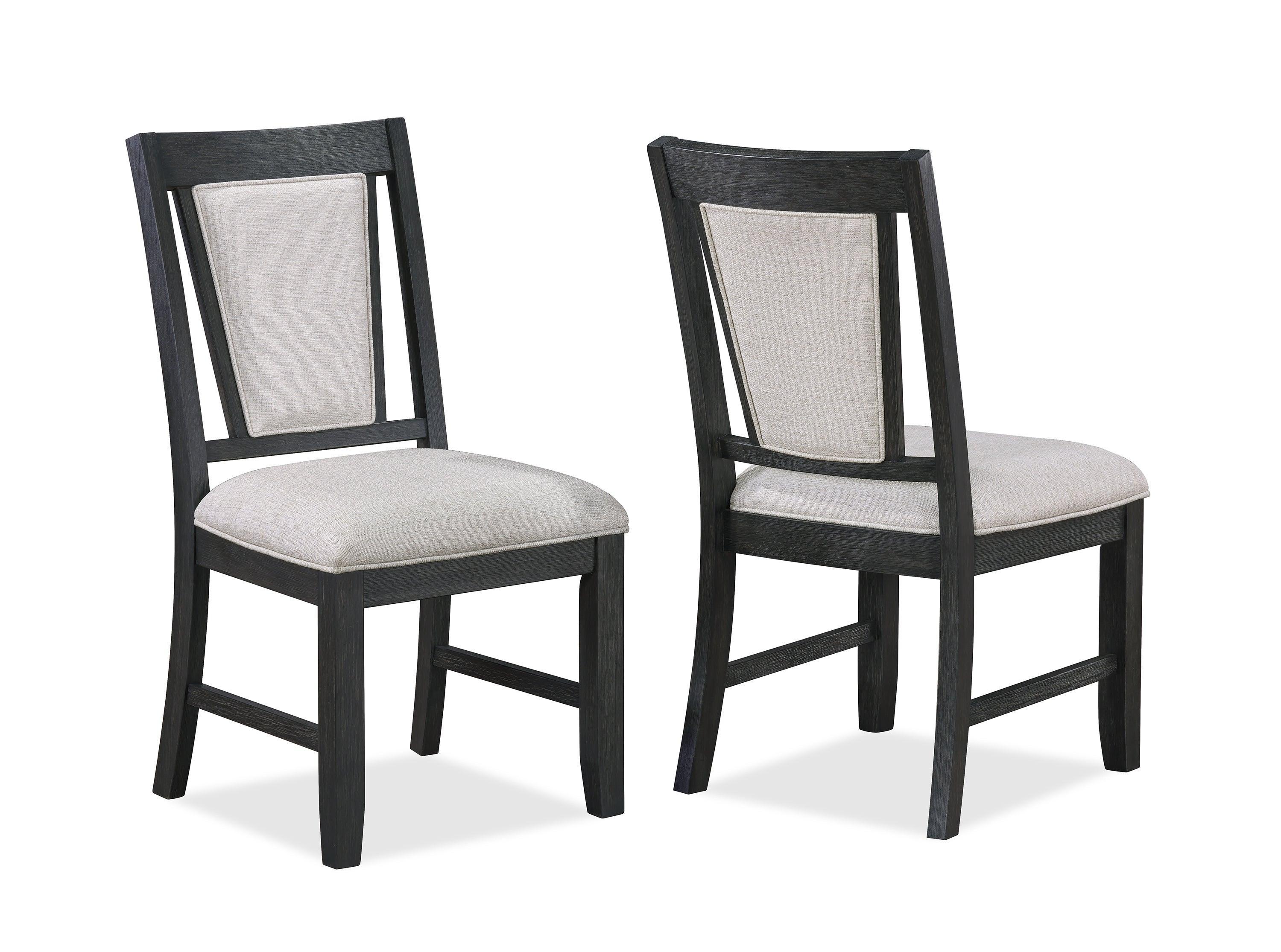 Stevens Gray Fabric Upholstered Round Dining Room Set - Image 2