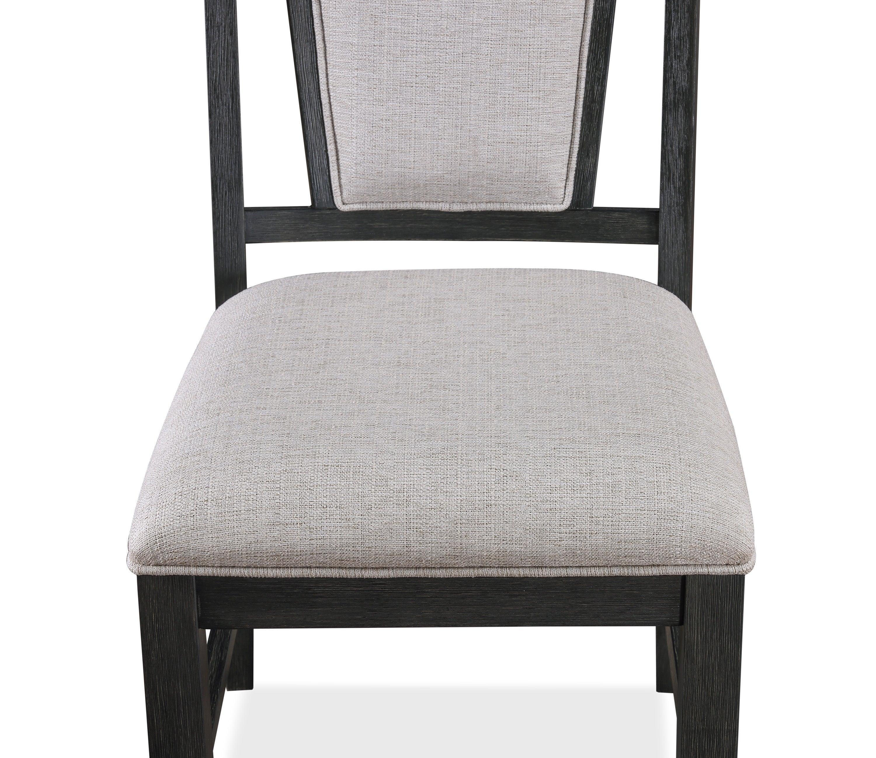 Stevens Gray Fabric Upholstered Round Dining Room Set - Image 3