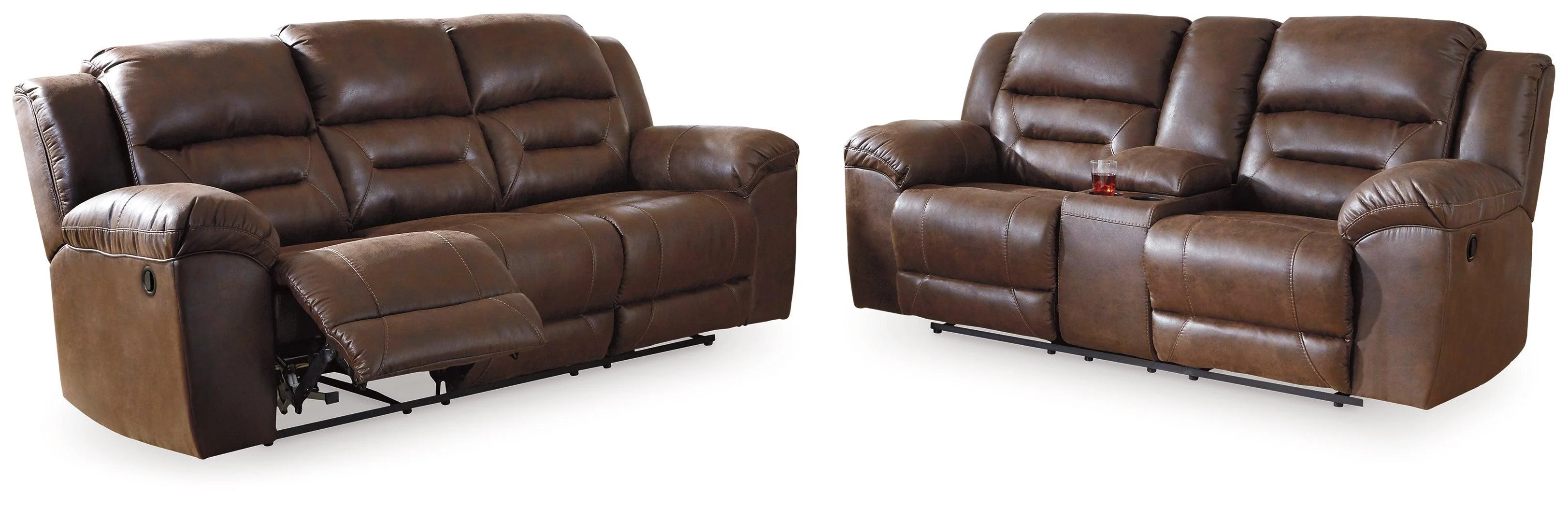 Stoneland Chocolate Sofa And Loveseat - Image 2