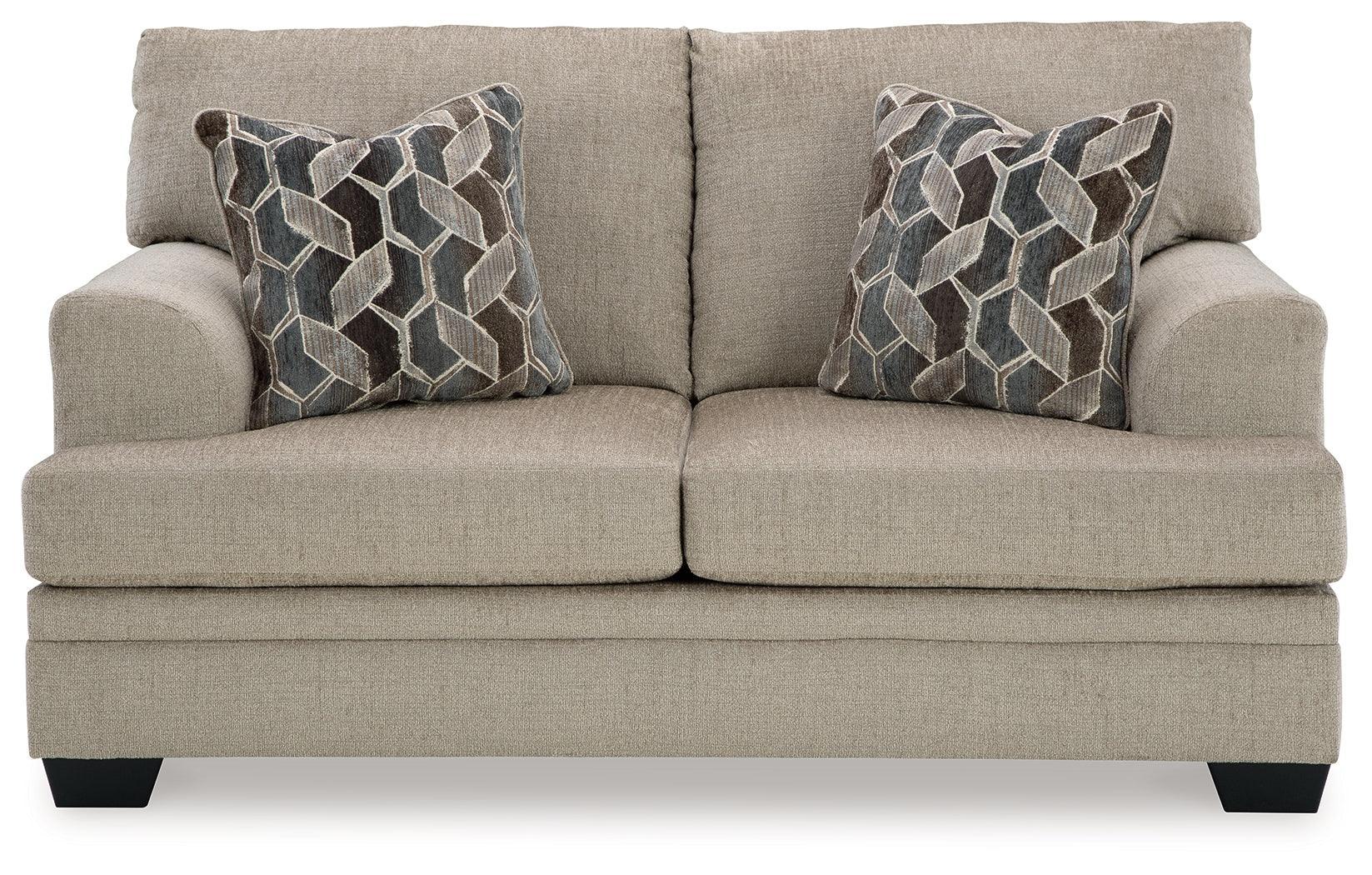 Stonemeade Taupe Chenille Loveseat - Image 3
