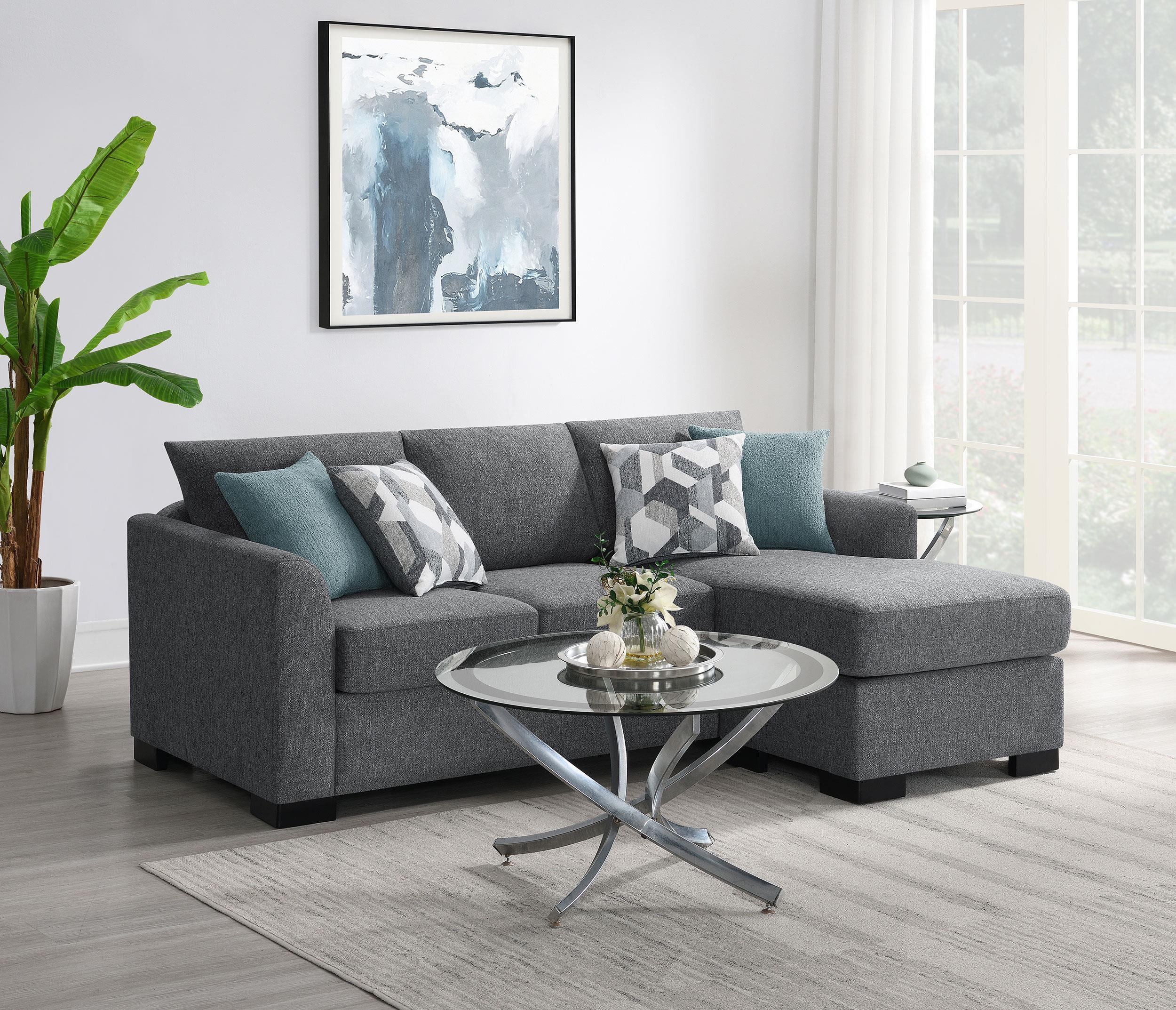 Storey Upholstered Sleeper Sectional Chaise Sofa Grey - Image 2