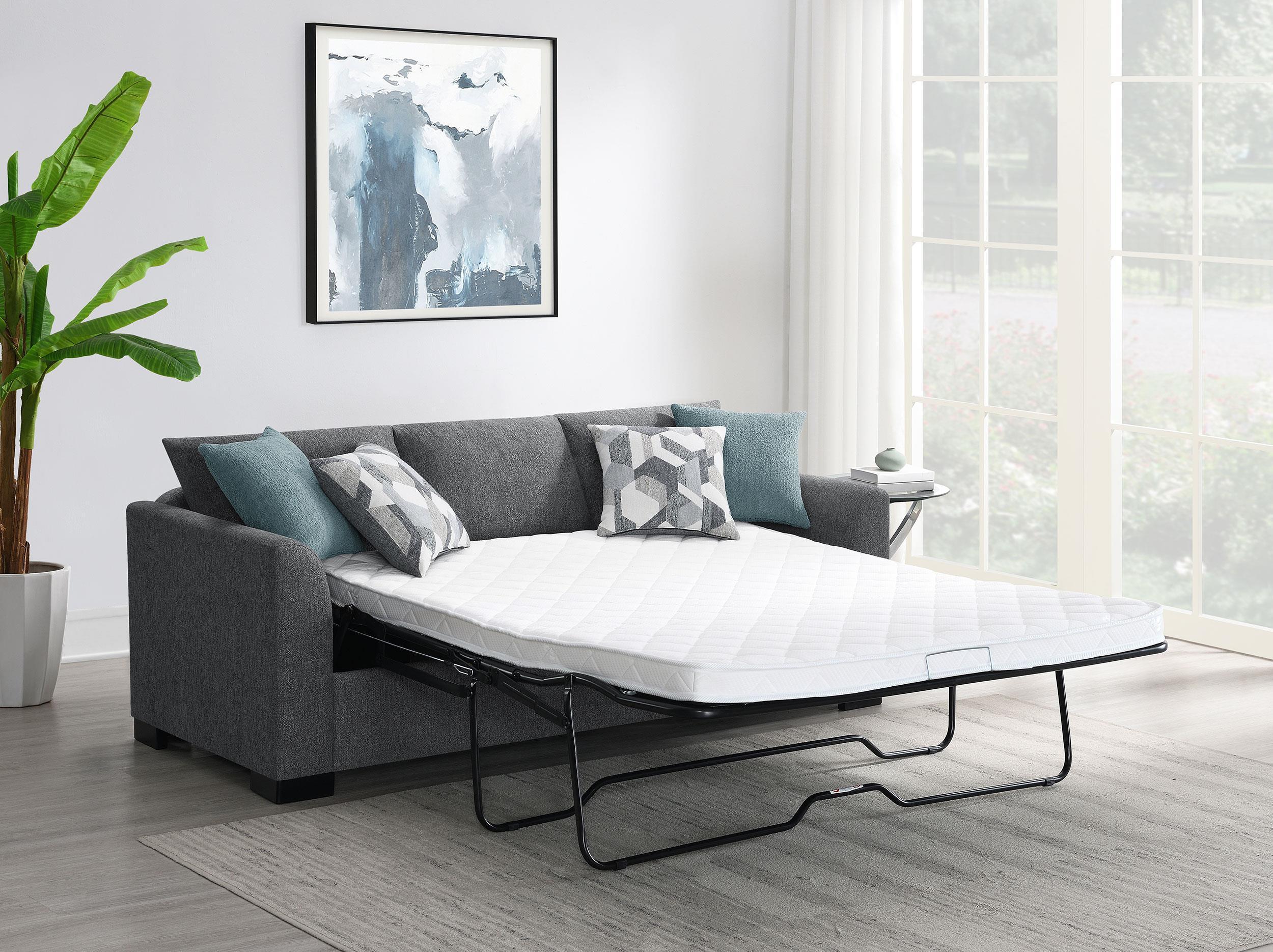 Storey Upholstered Sleeper Sectional Chaise Sofa Grey - Image 3