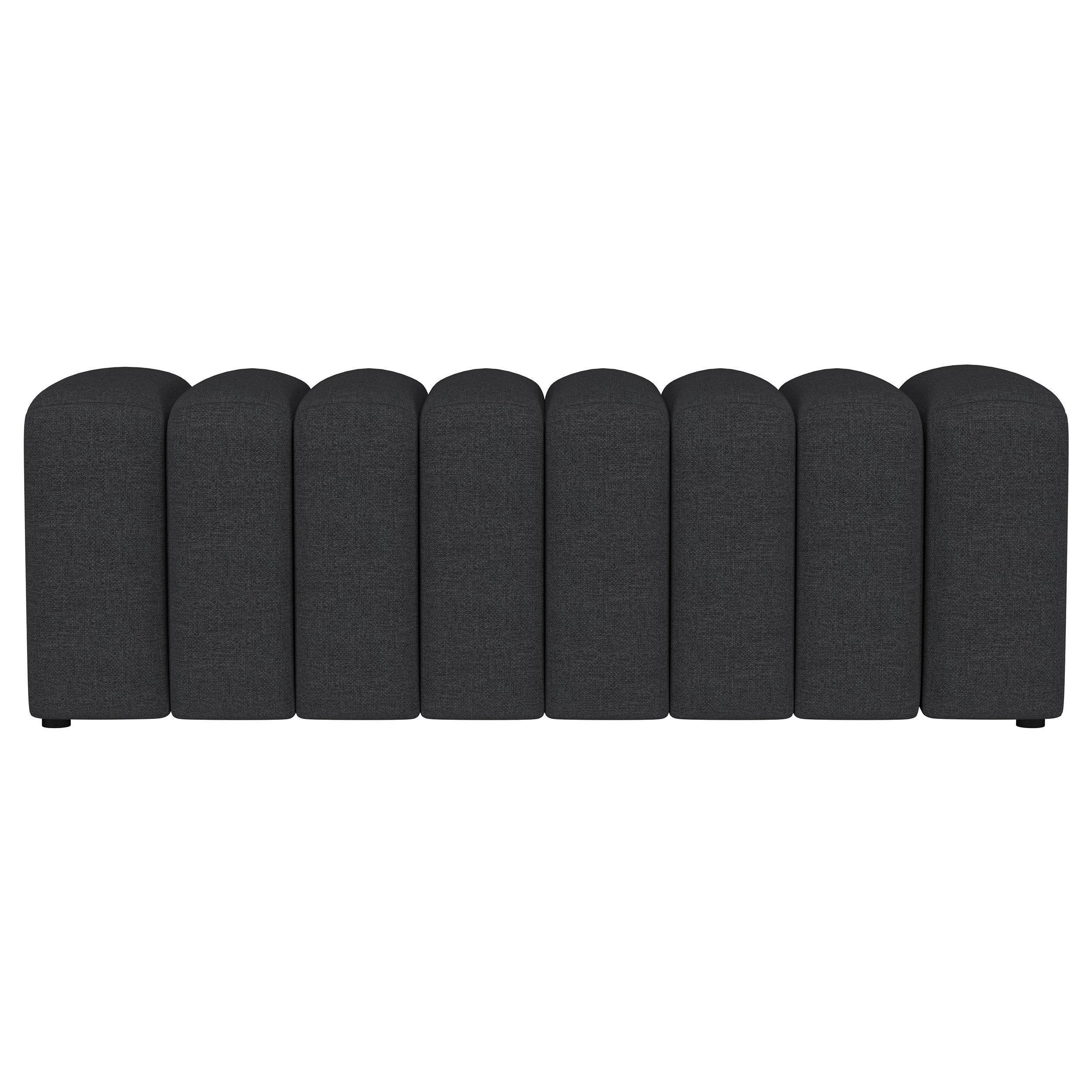 Summer Fabric Upholstered Tufted Accent Bench Charcoal - Image 3