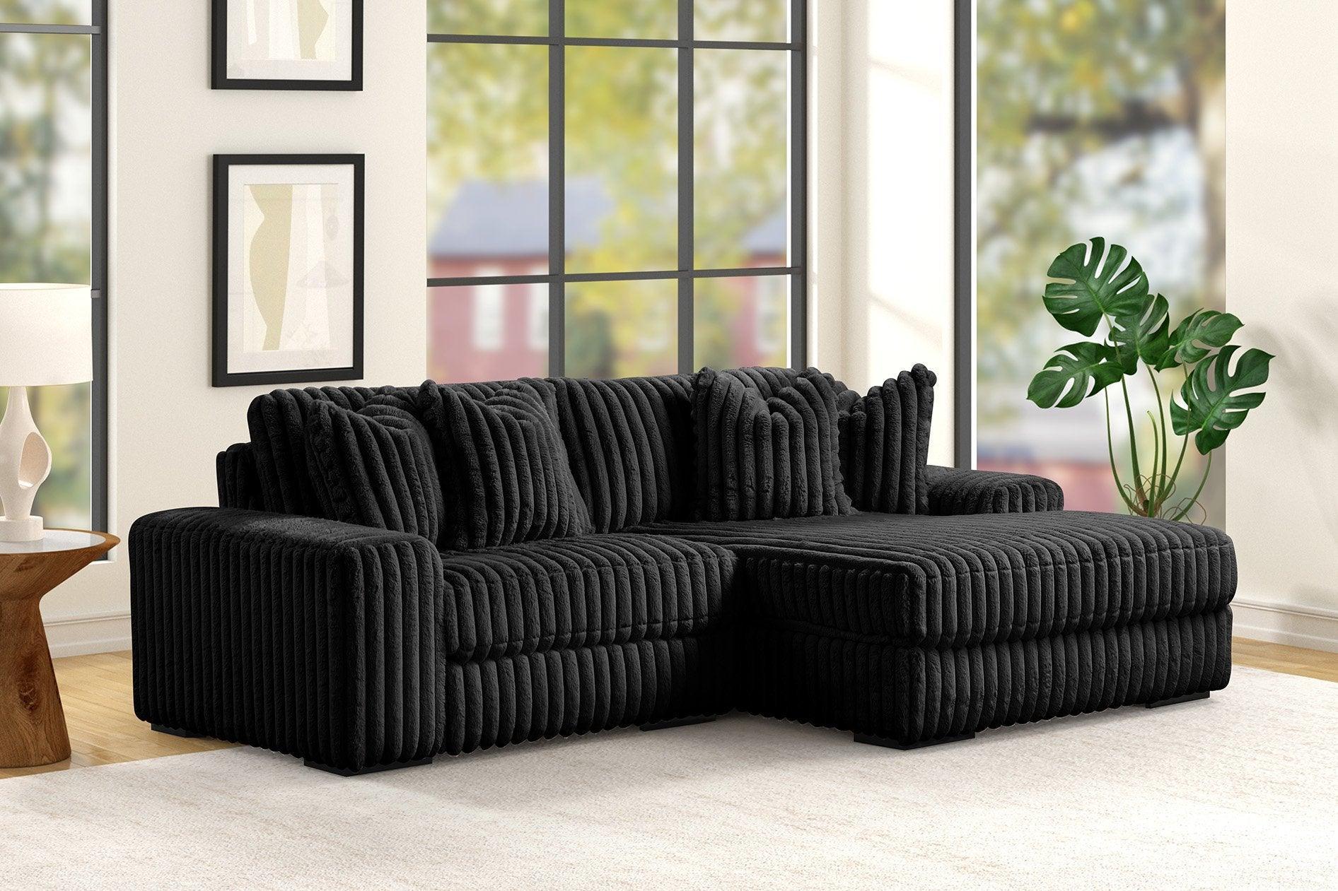 Sunday Black 2-Piece Sectional - Image 1