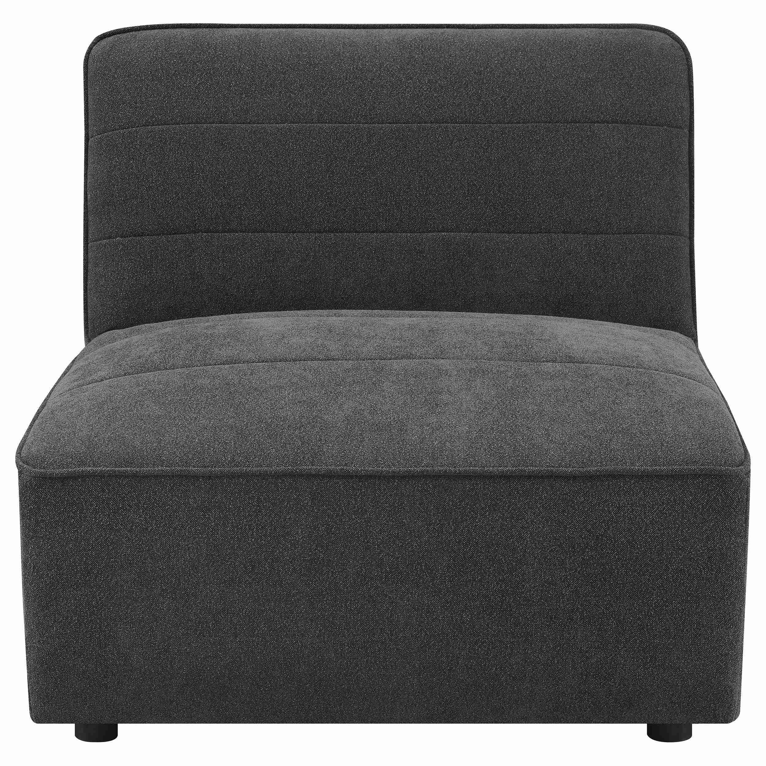 Sunny Upholstered Armless Chair Dark Charcoal - Image 3
