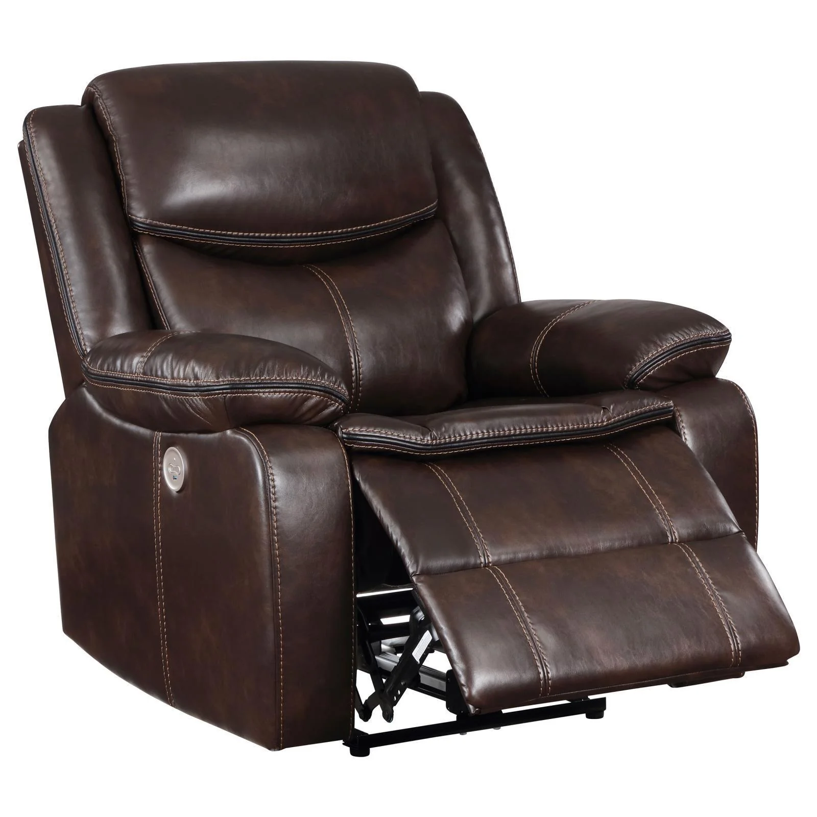 Sycamore Upholstered Power Recliner Chair Dark Brown - Image 1