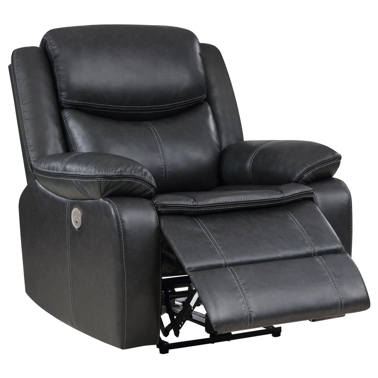 Sycamore Upholstered Power Recliner Chair Dark Grey - Image 1