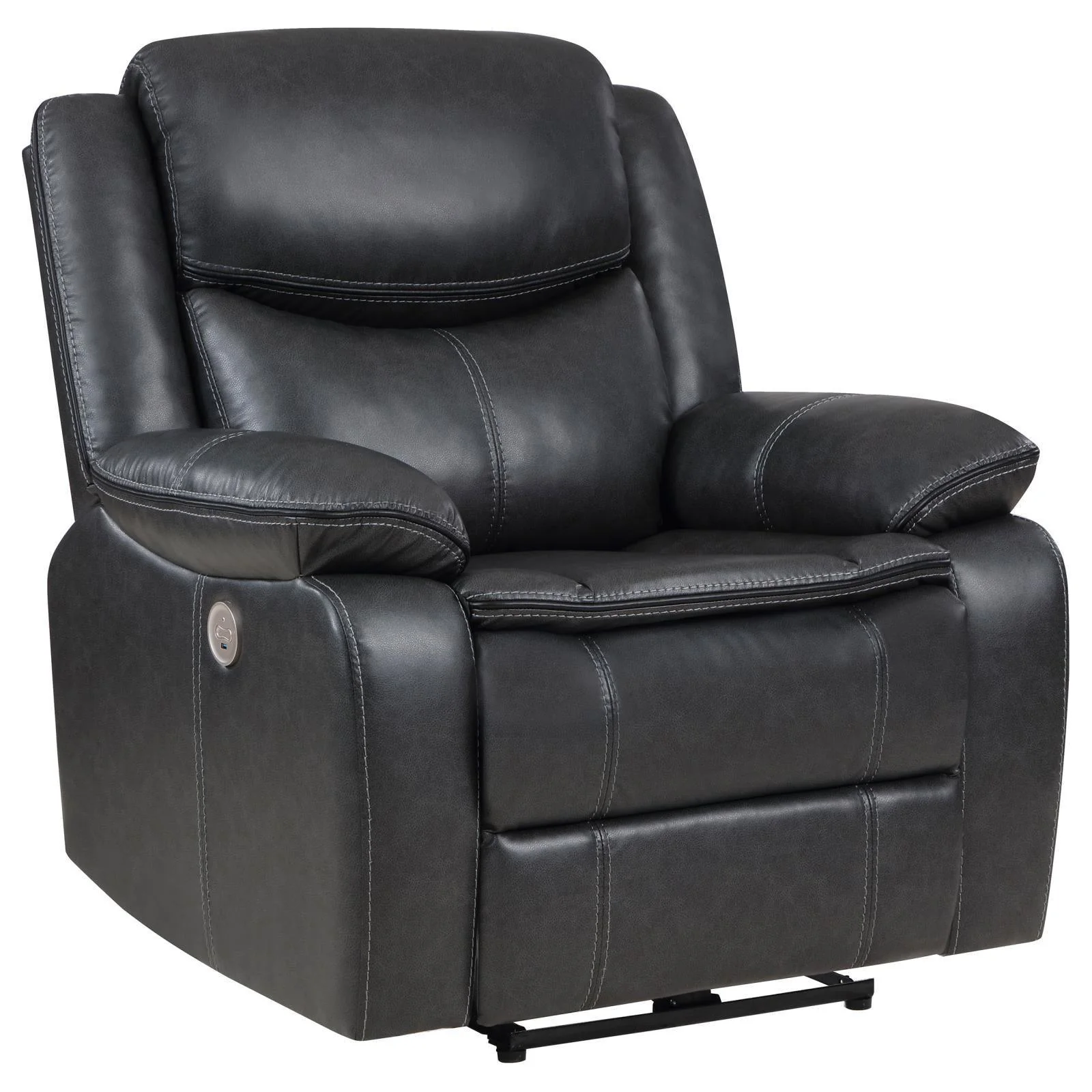 Sycamore Upholstered Power Recliner Chair Dark Grey - Image 2