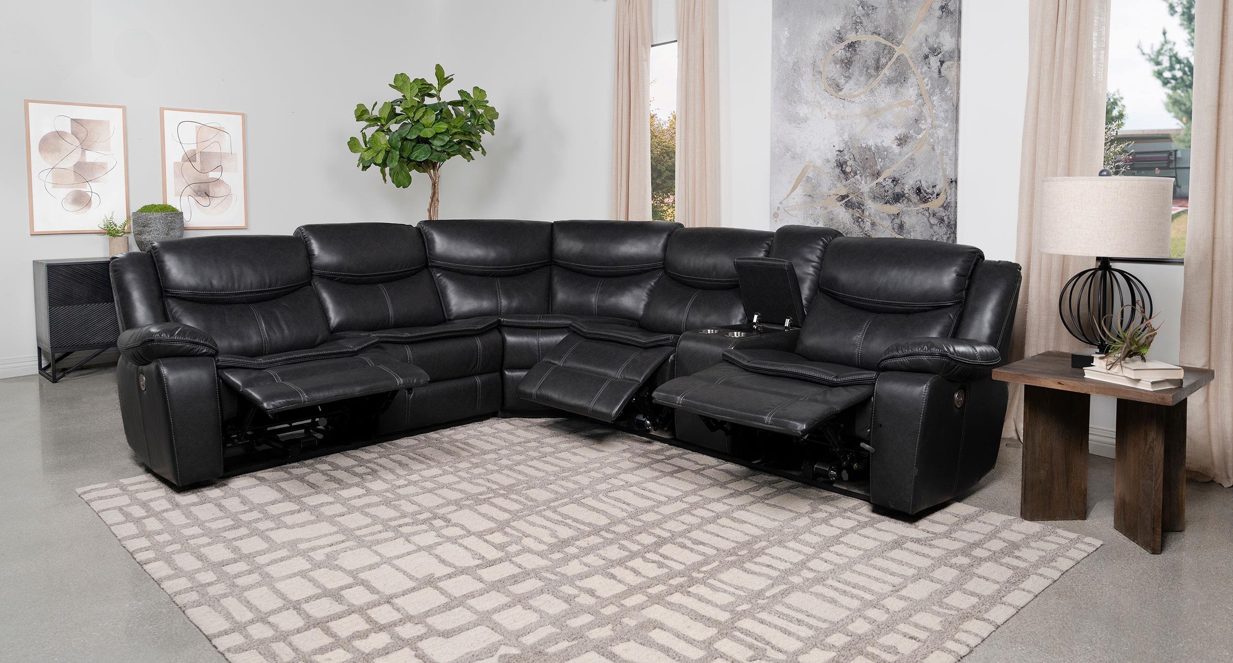 Sycamore Upholstered Power Reclining Sectional Sofa Grey - Image 2