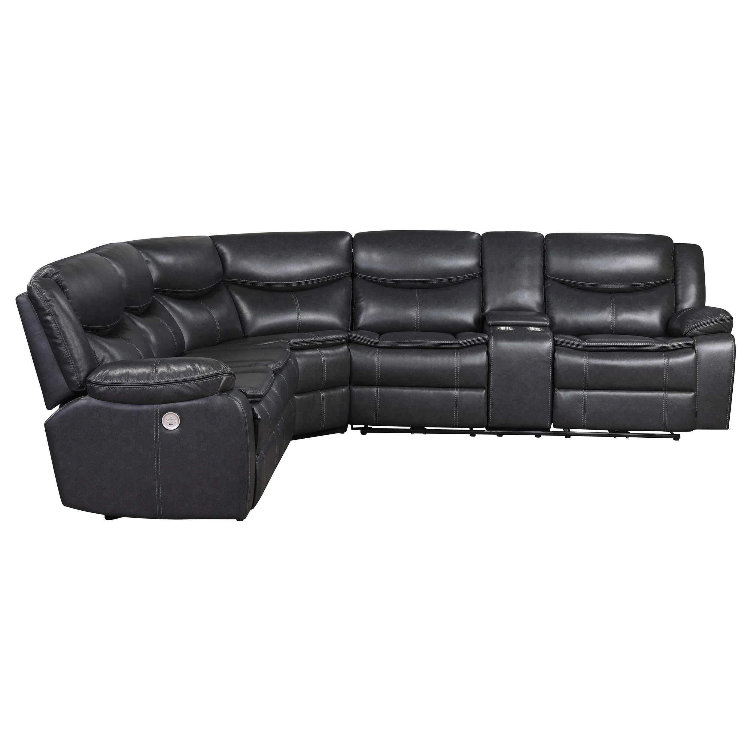 Sycamore Upholstered Power Reclining Sectional Sofa Grey - Image 3