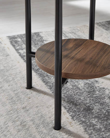 Tal White Brown Occasional Table Set