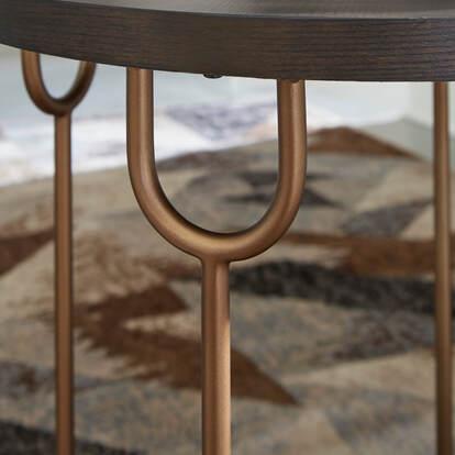 Hugh Dark Brown Round Cocktail Table - Image 3