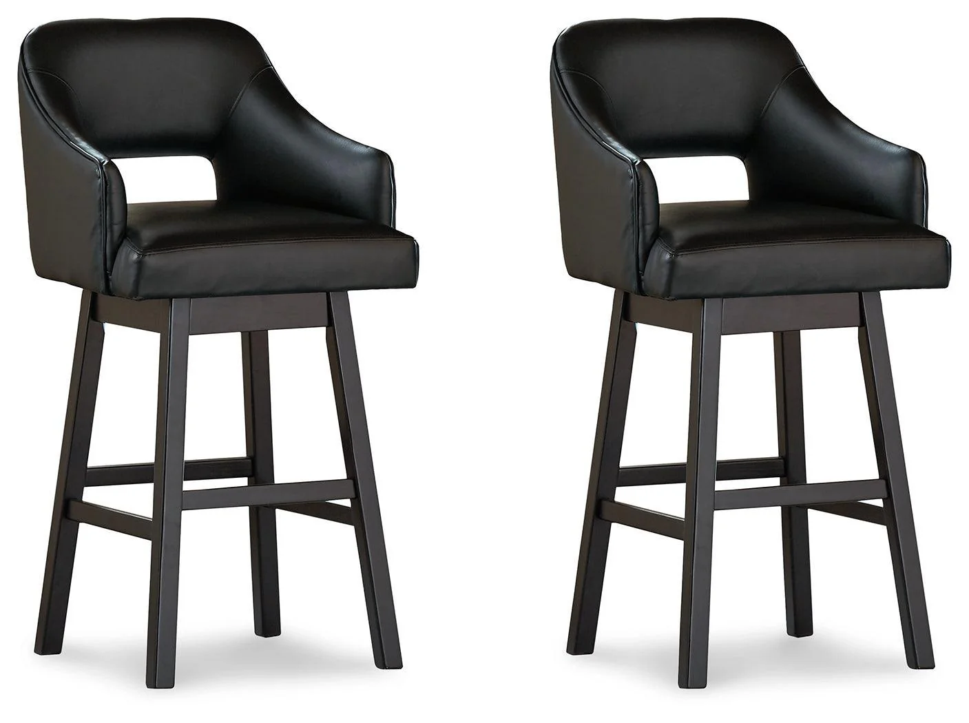 Tallenger Black Dark Brown 2-Piece Bar Stool - Image 2