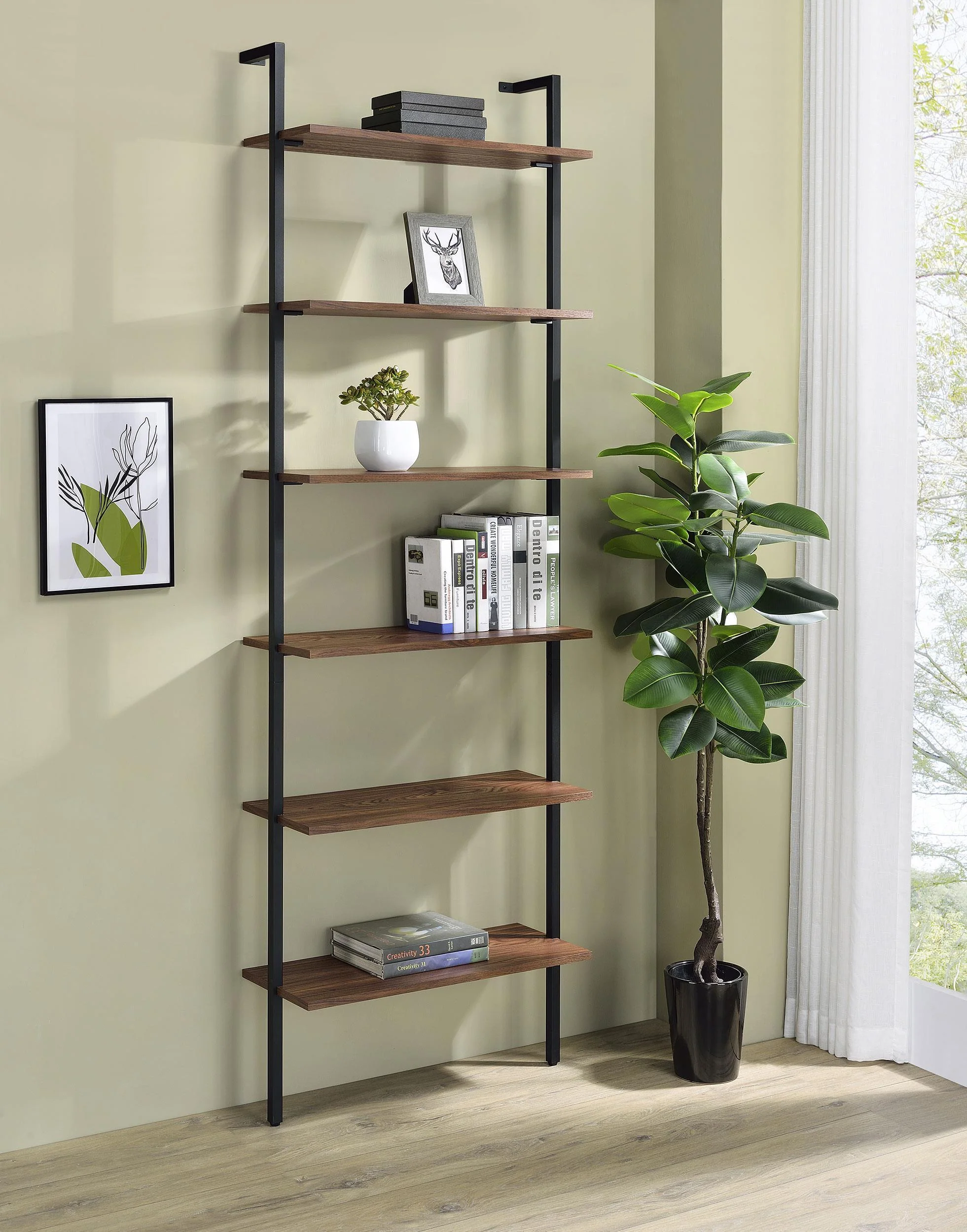 Gors Brown Black Bookcase Shelf - Image 2