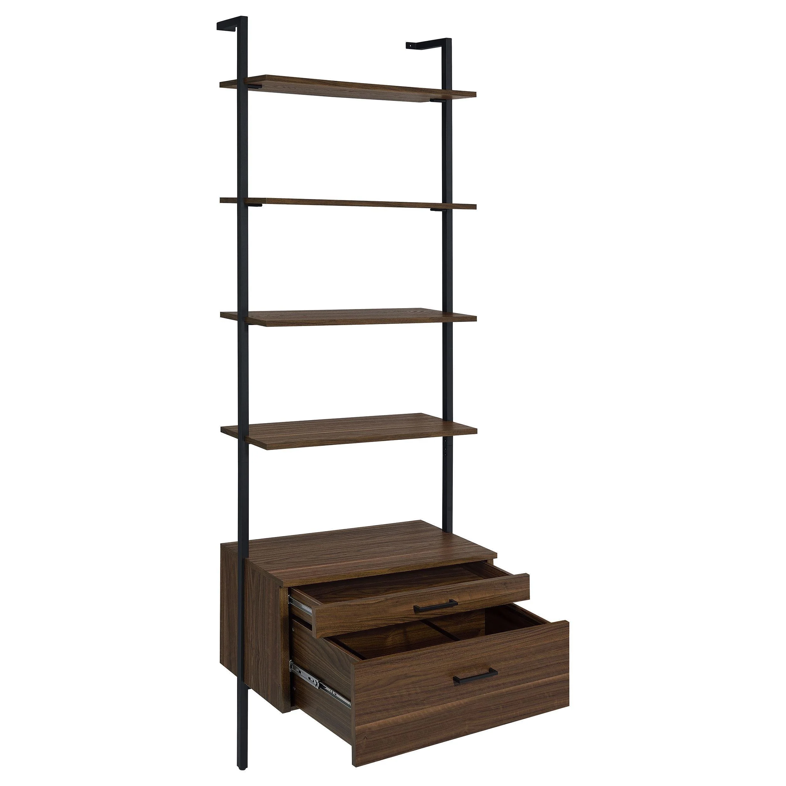 Gors Brown Black Bookcase Shelf With Storage - Image 3