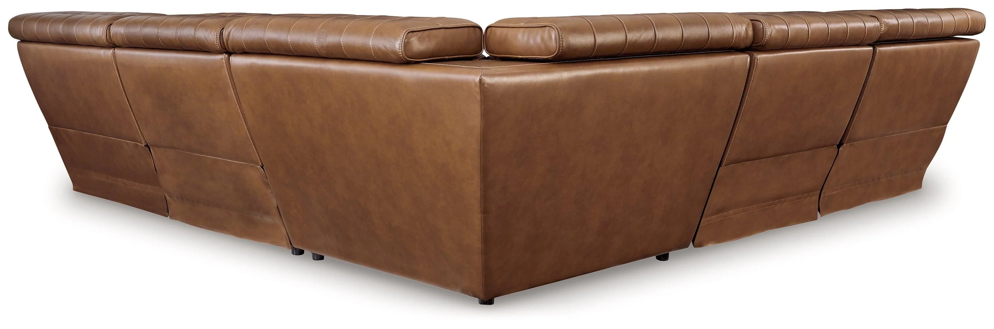 Temmpton Chocolate Leather 5-Piece Power Reclining Sectional - Image 2