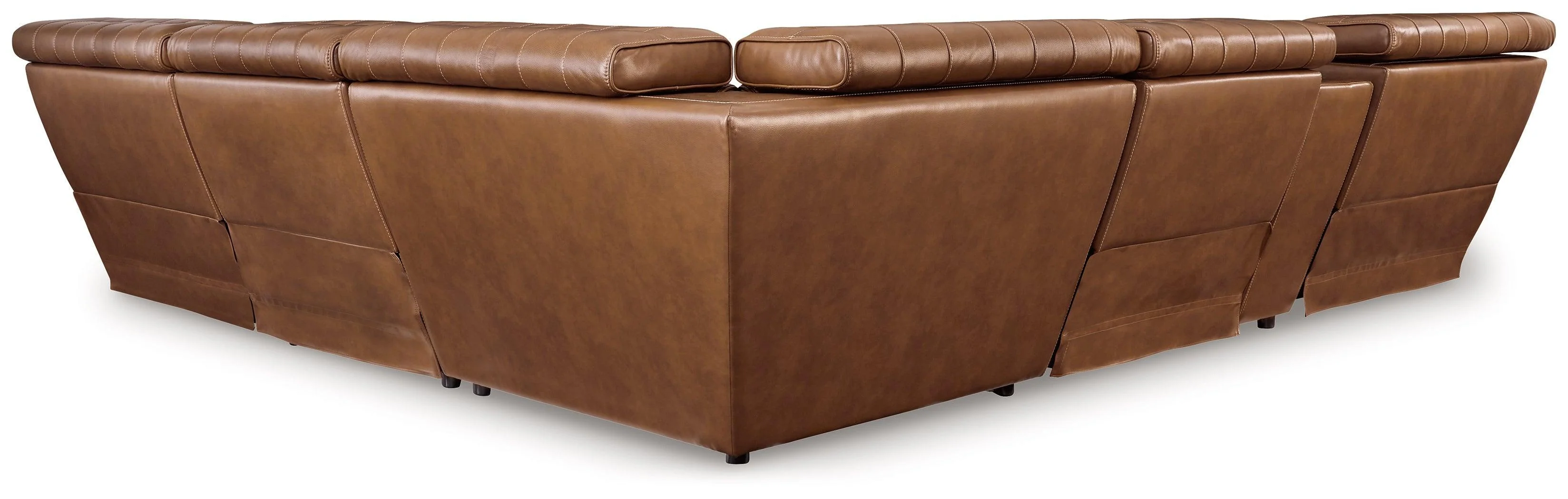 Temmpton Chocolate Leather 6-Piece Power Reclining Sectional - Image 2